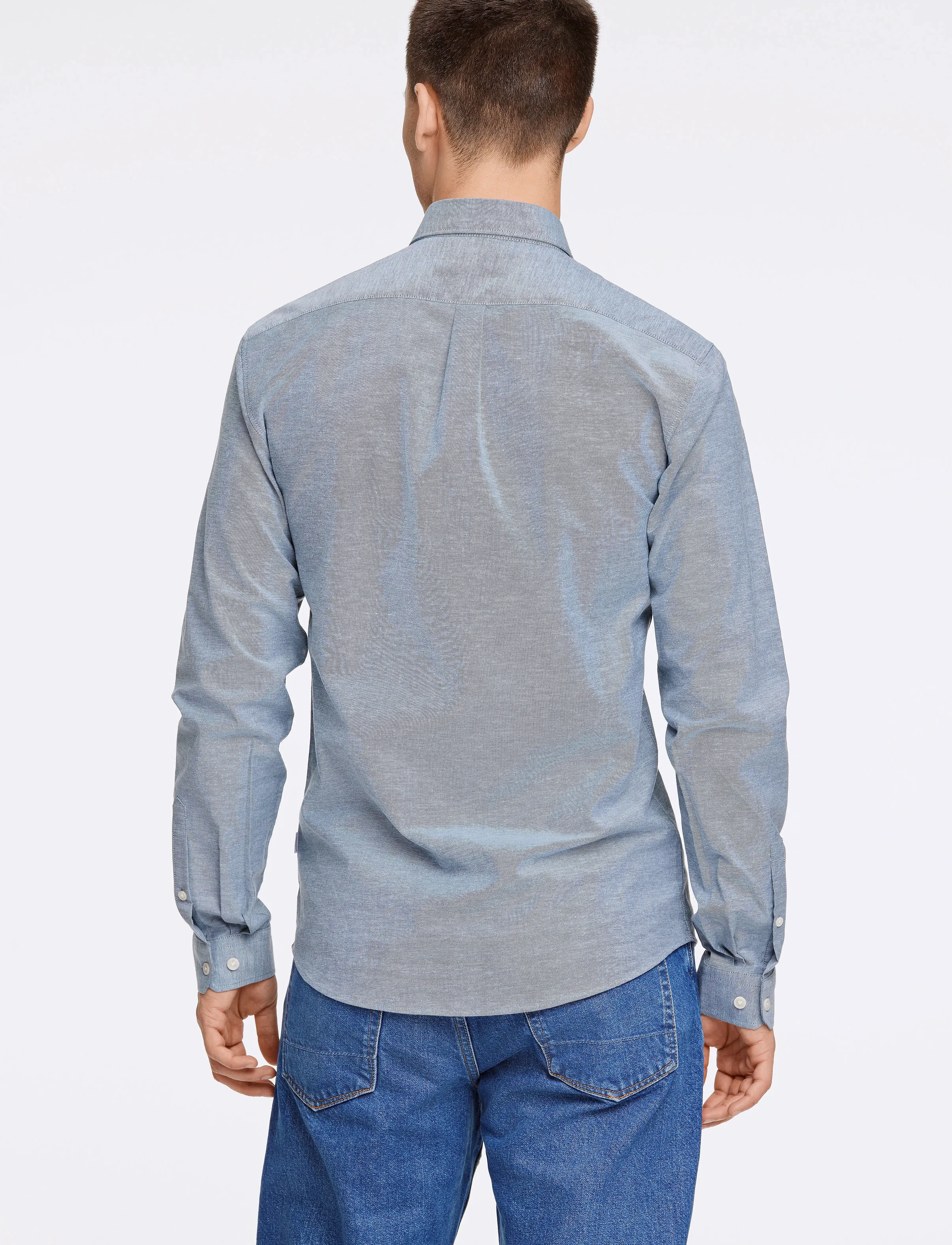 Lindbergh - Yarn dyed oxford superflex shirt L/S - oxford overhemden - dk blue mix - 3