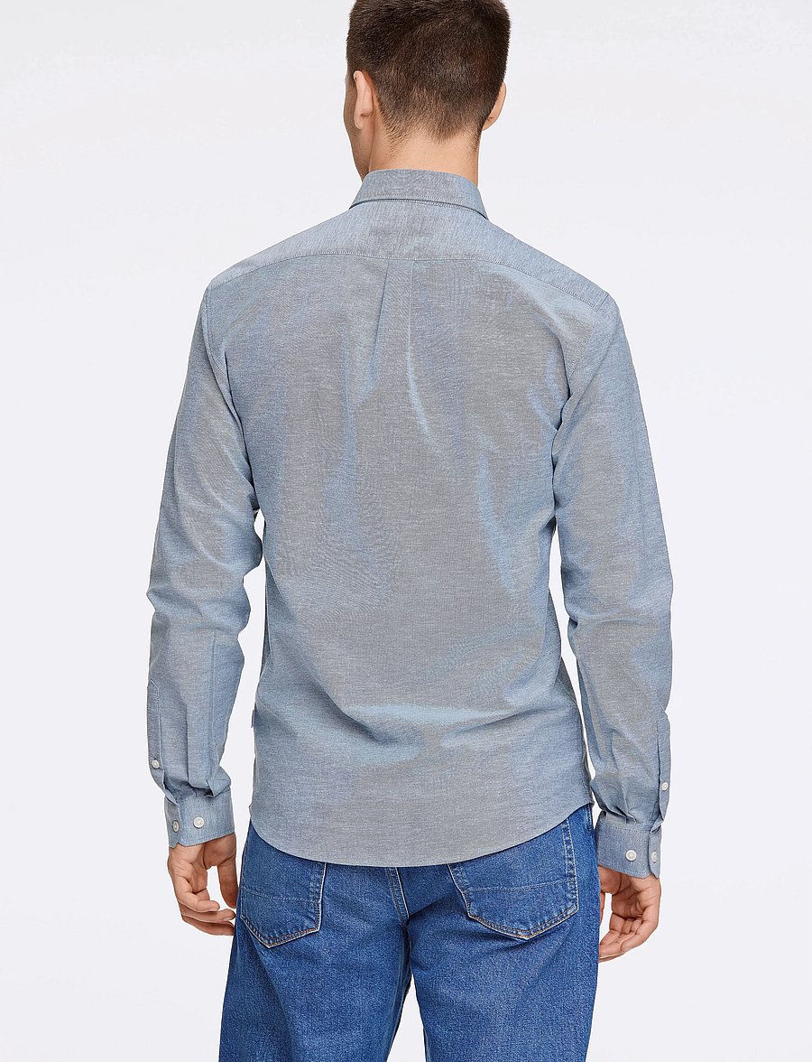 Lindbergh - Yarn dyed oxford superflex shirt L/S - oxford overhemden - dk blue mix - 3