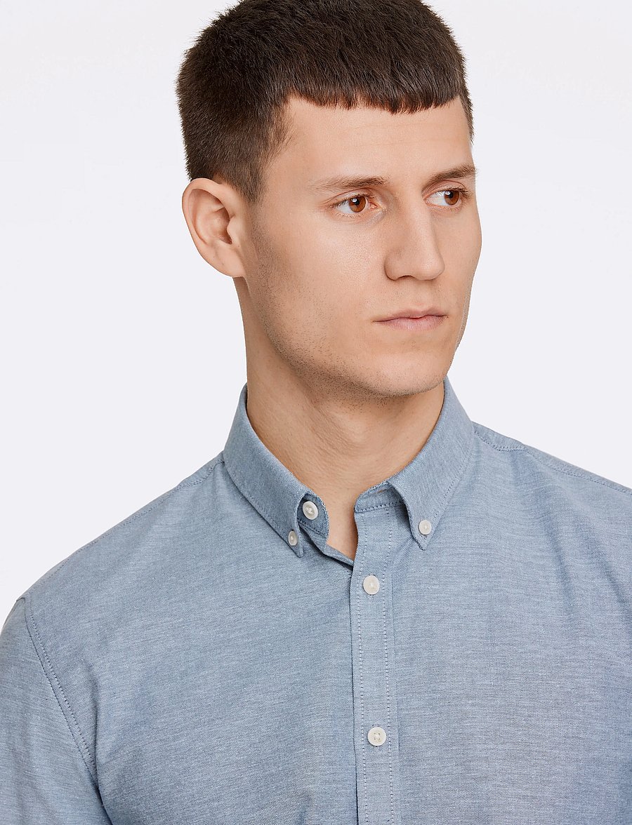 Lindbergh - Yarn dyed oxford superflex shirt L/S - oxford overhemden - dk blue mix - 5