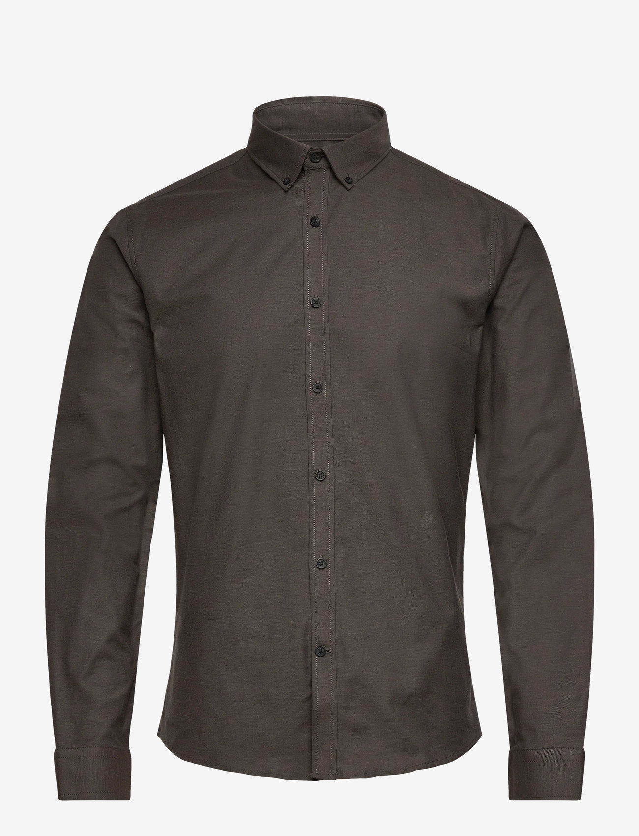 Lindbergh - Yarn dyed oxford superflex shirt L/S - oxfordi särgid - dk brown mix - 0