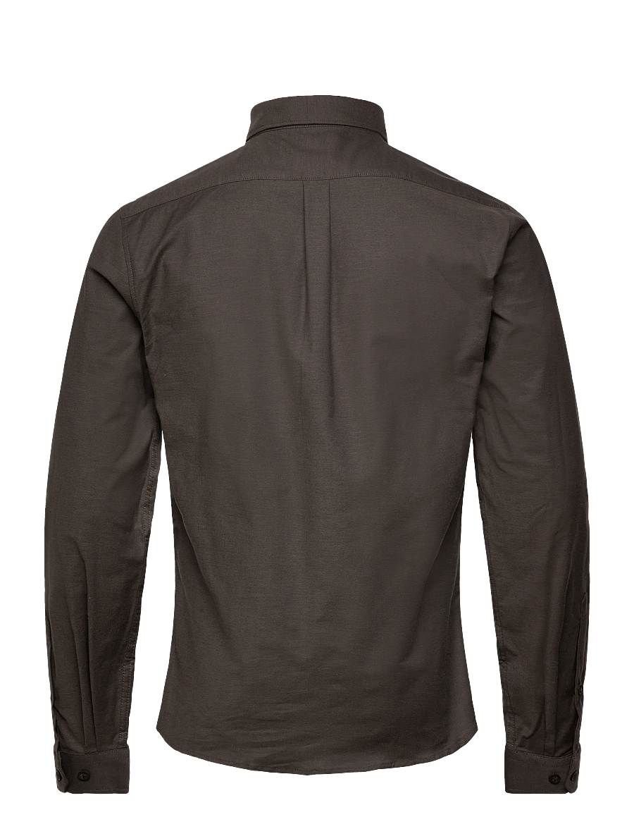 Lindbergh - Yarn dyed oxford superflex shirt L/S - oxford-kauluspaidat - dk brown mix - 1