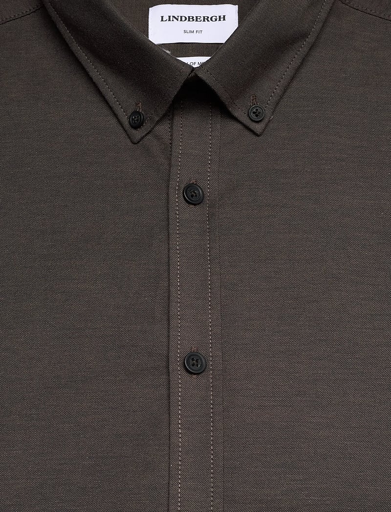 Lindbergh - Yarn dyed oxford superflex shirt - oxford-skjortor - dk brown mix - 2