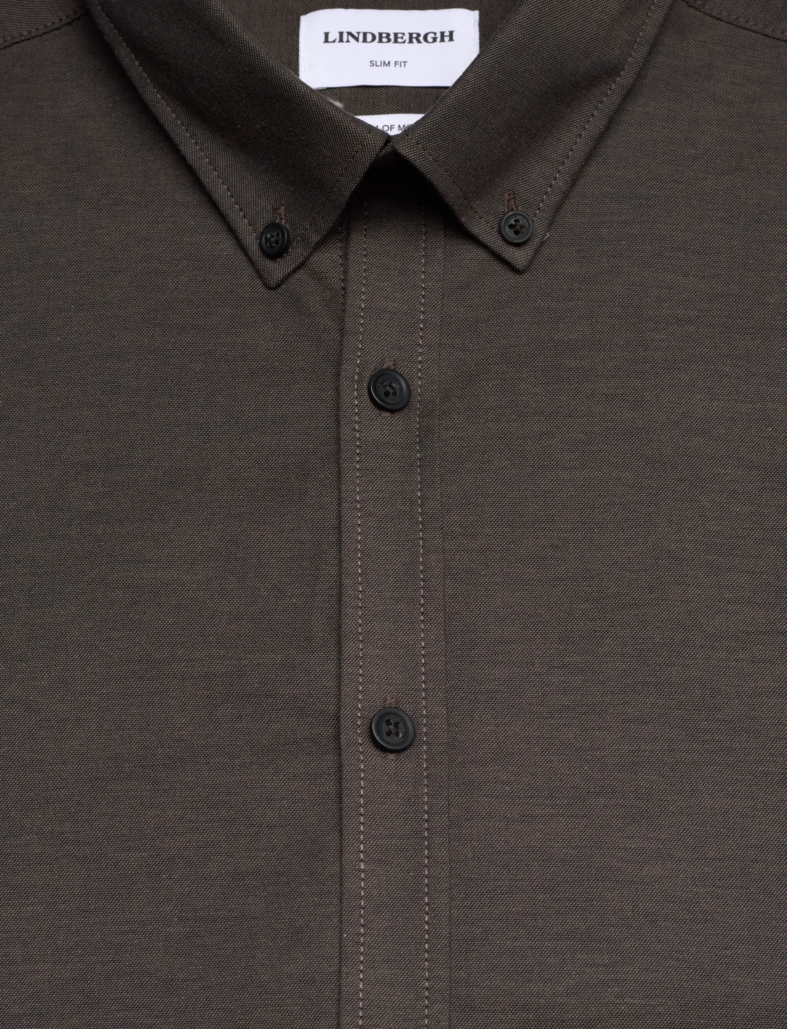 Lindbergh - Yarn dyed oxford superflex shirt L/S - oxford shirts - dk brown mix - 2
