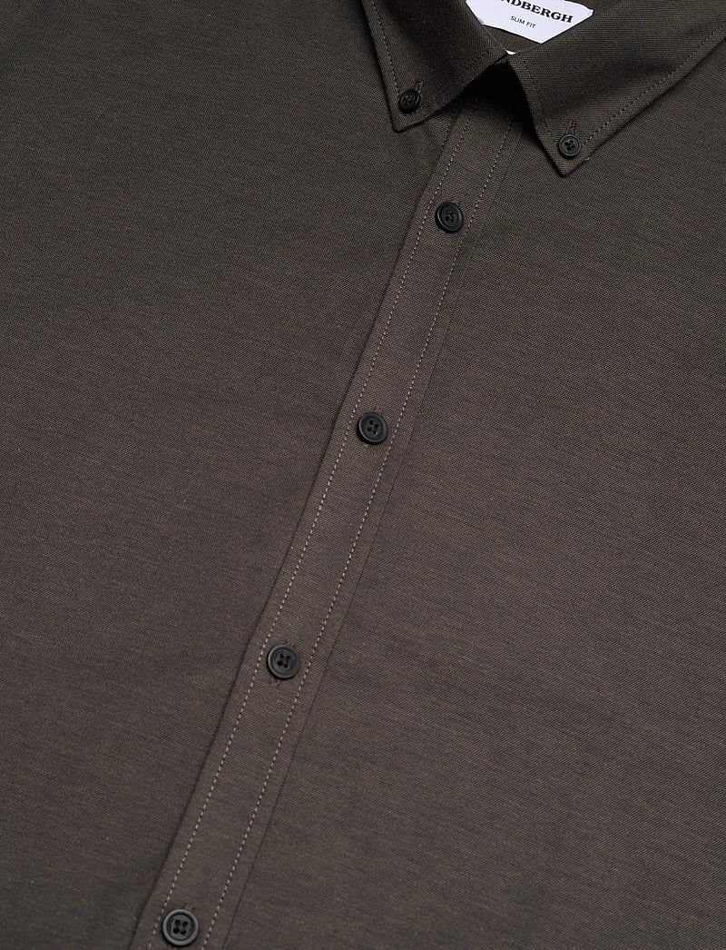 Lindbergh - Yarn dyed oxford superflex shirt - oxford-skjortor - dk brown mix - 3