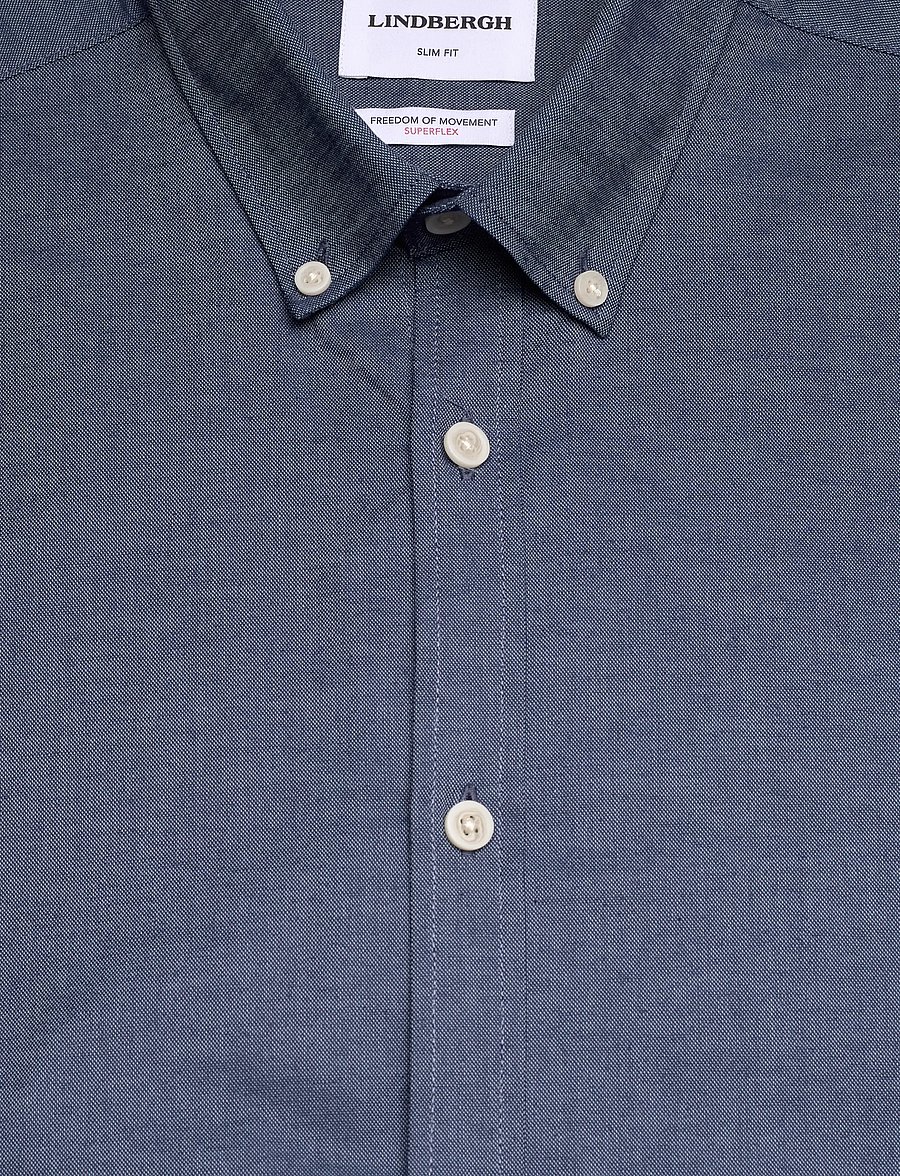 Lindbergh - Yarn dyed oxford superflex shirt L/S - oxfordi särgid - dust blue mix - 2