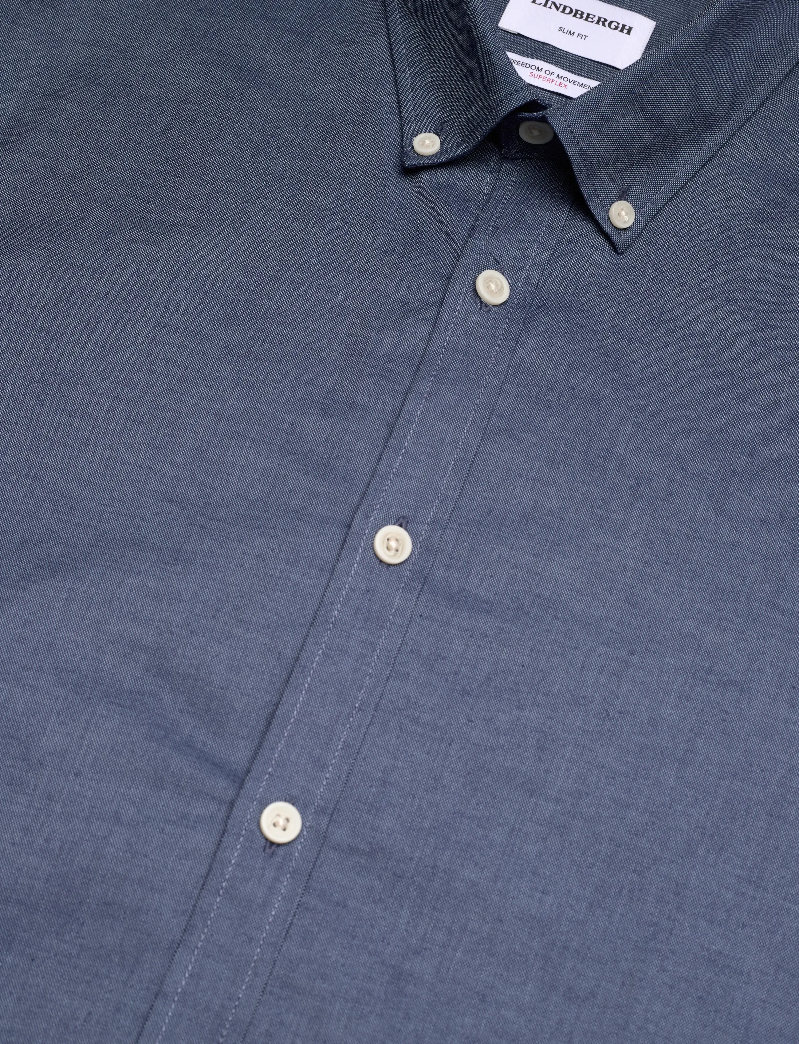 Lindbergh - Yarn dyed oxford superflex shirt L/S - oxfordi särgid - dust blue mix - 3