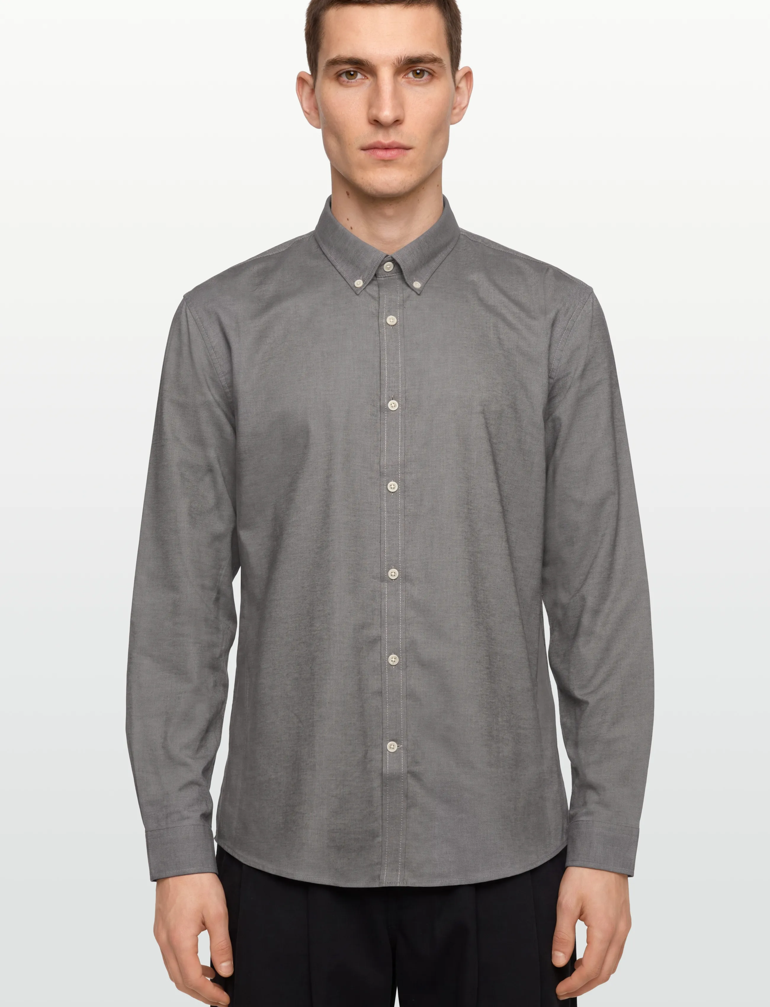 Lindbergh - Yarn dyed oxford superflex shirt L/S - oxford skjorter - dust grey mix - 3