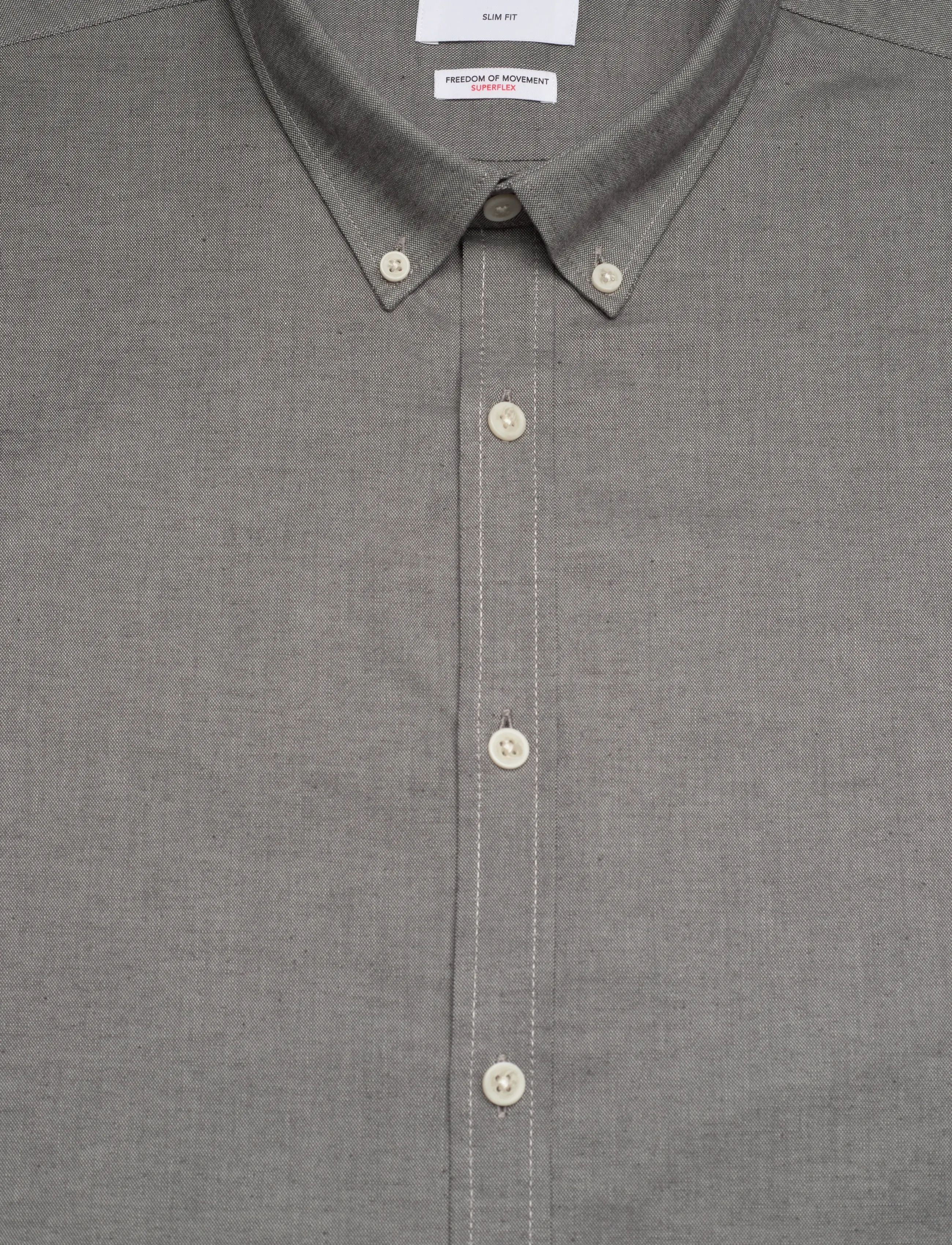 Lindbergh - Yarn dyed oxford superflex shirt L/S - chemises oxford - dust grey mix - 2