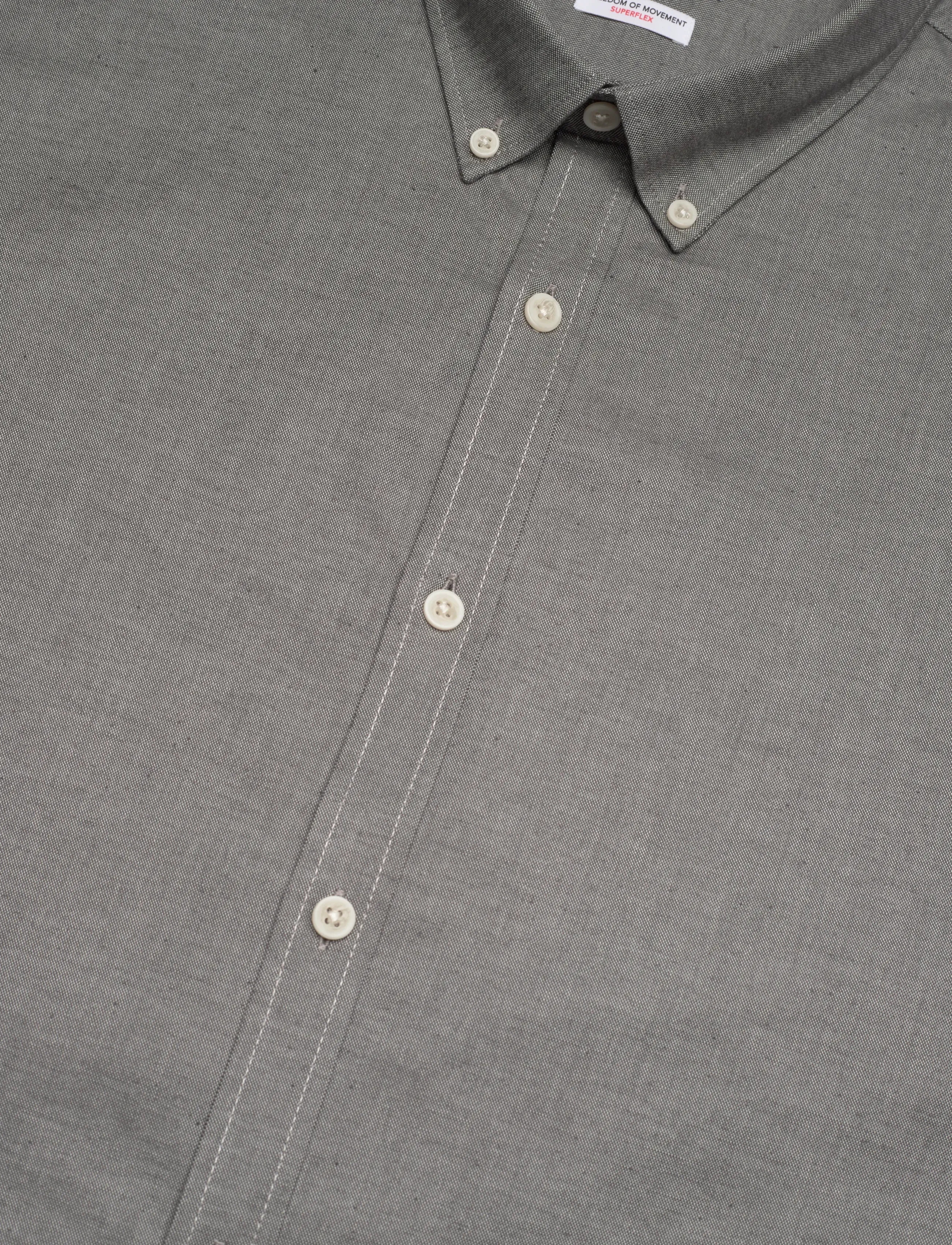Lindbergh - Yarn dyed oxford superflex shirt L/S - chemises oxford - dust grey mix - 3