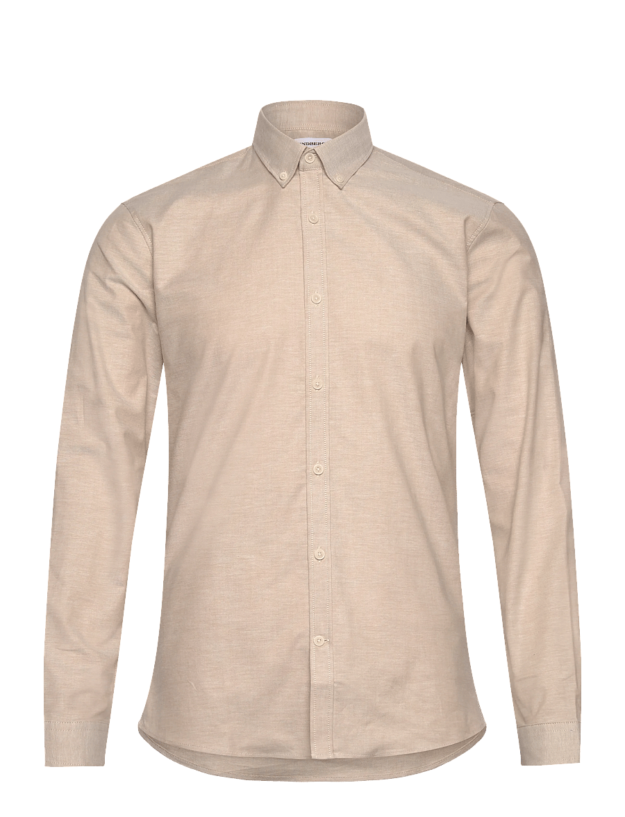 Lindbergh - Yarn dyed oxford superflex shirt L/S - oxford-hemden - faded sand mix - 0