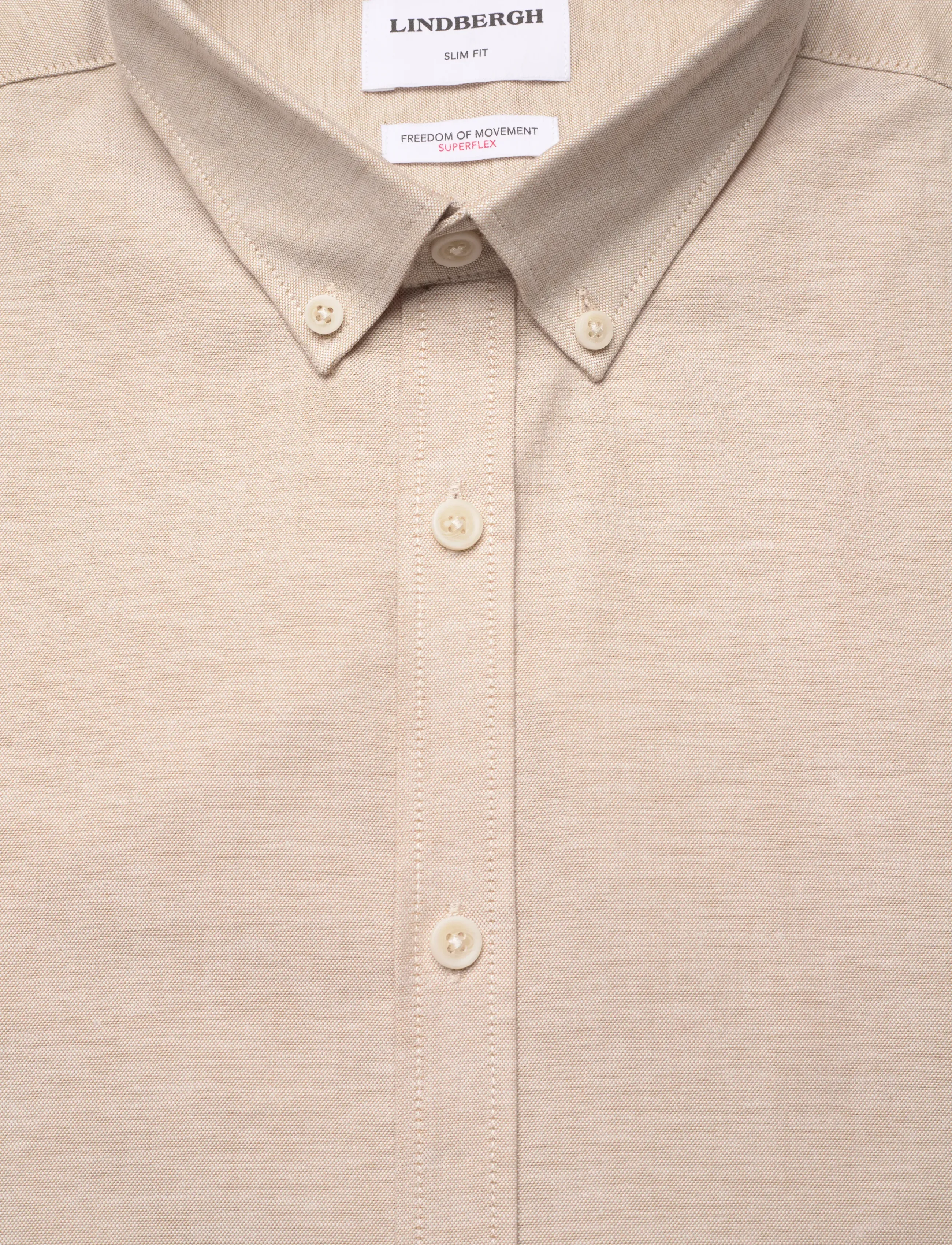 Lindbergh - Yarn dyed oxford superflex shirt L/S - oxford-hemden - faded sand mix - 2