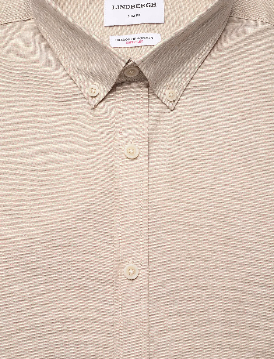 Lindbergh - Yarn dyed oxford superflex shirt L/S - oxford-hemden - faded sand mix - 2