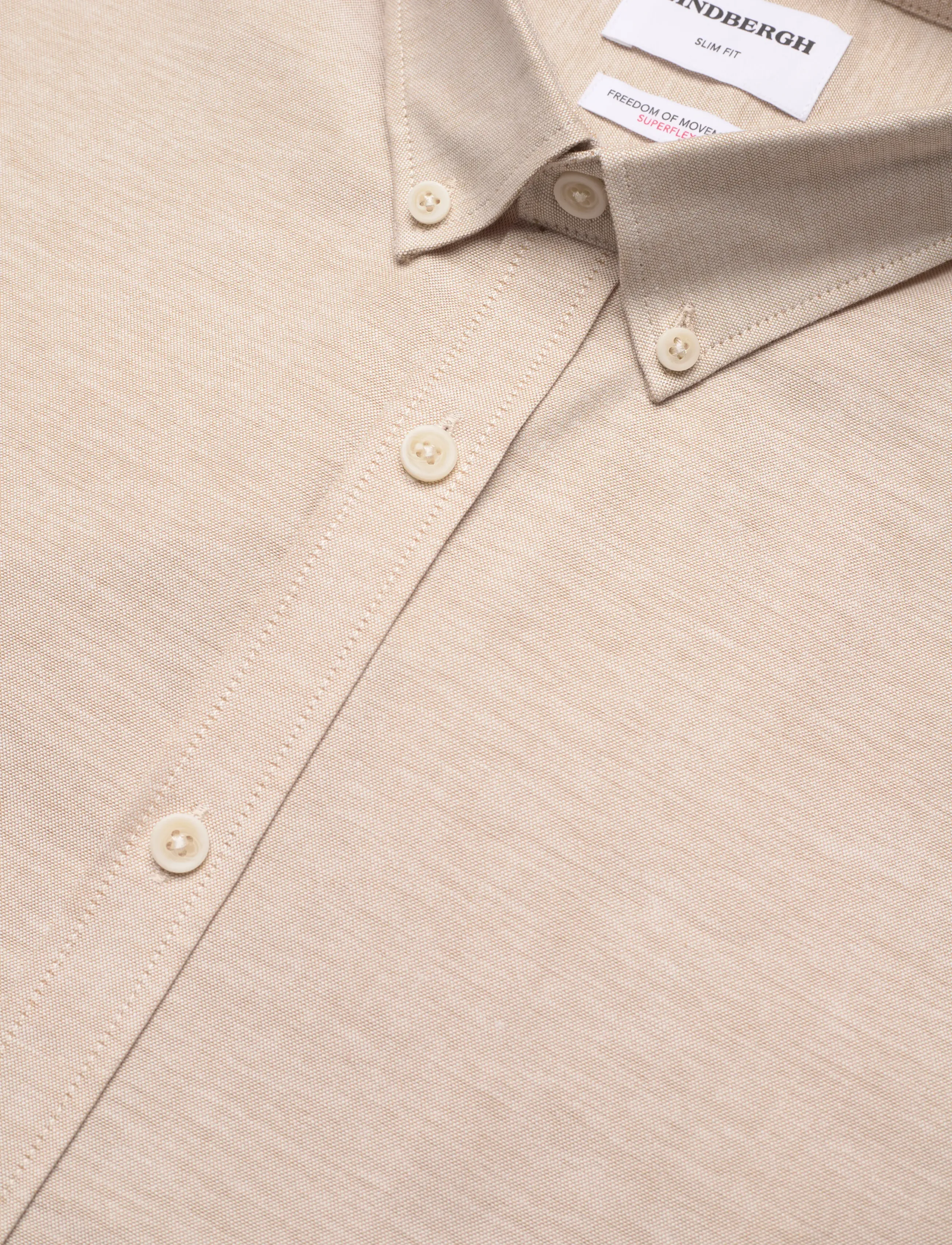 Lindbergh - Yarn dyed oxford superflex shirt L/S - oxford-hemden - faded sand mix - 3