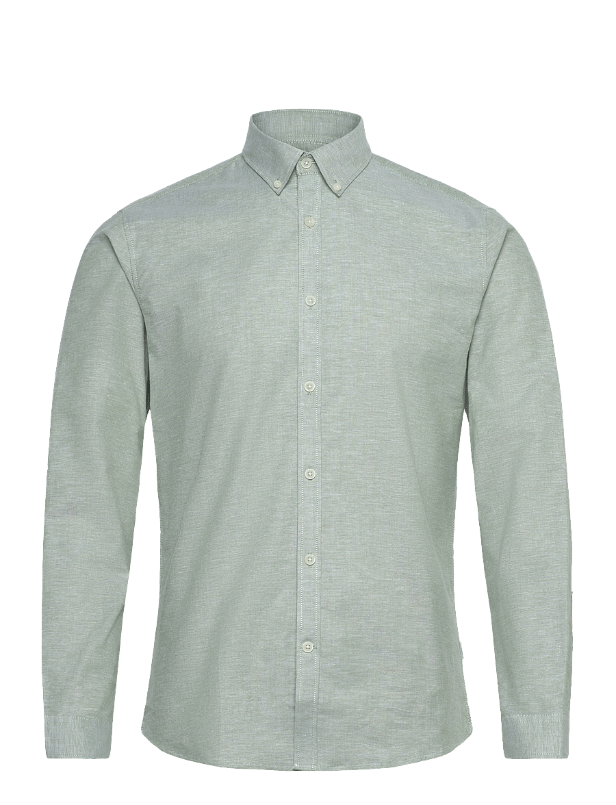 Lindbergh - Yarn dyed oxford superflex shirt L/S - oxfordi särgid - lt army mix - 1