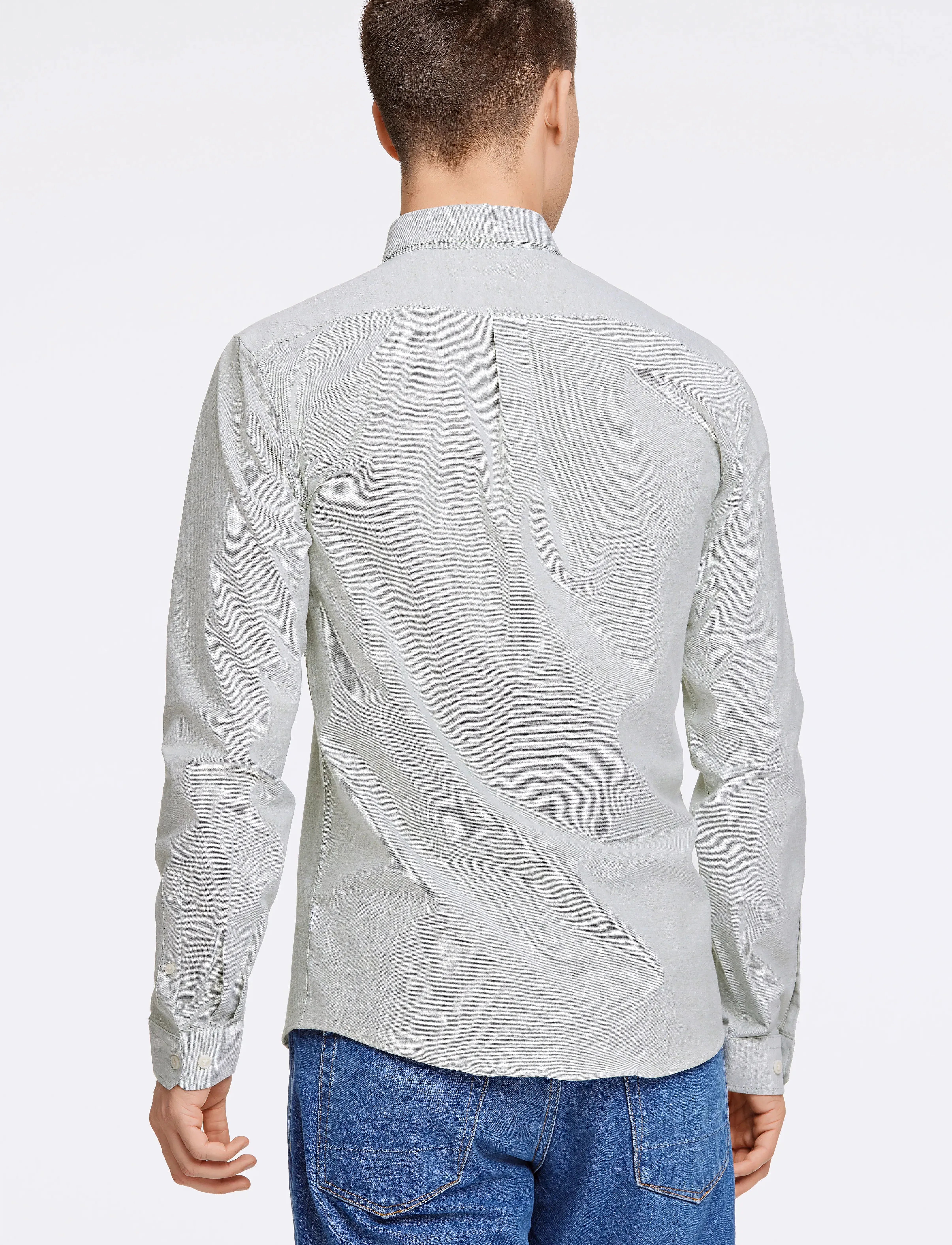 Lindbergh - Yarn dyed oxford superflex shirt L/S - oxfordi särgid - lt army mix - 3