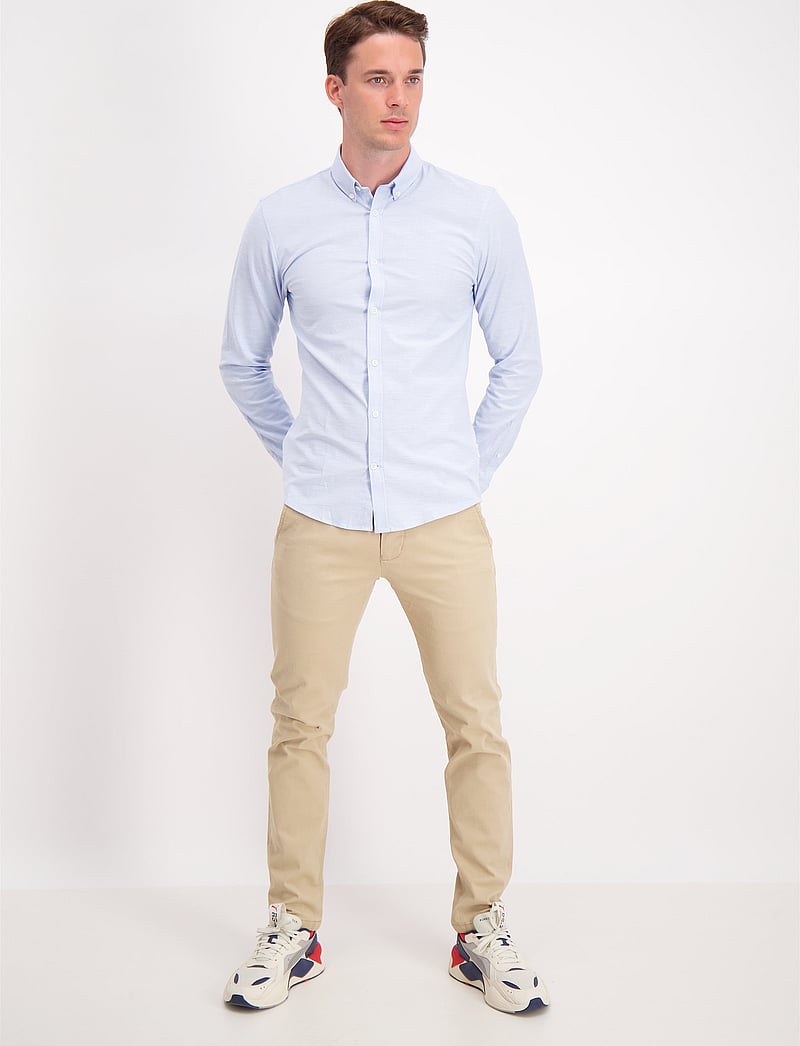 Lindbergh - Yarn dyed oxford superflex shirt - oxford skjorter - lt blue mix - 0
