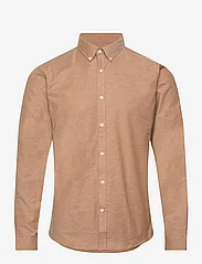 Lindbergh - Oxford superflex shirt L/S - oxford shirts - lt brown mix - 0