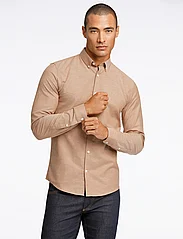 Lindbergh - Oxford superflex shirt L/S - oxford skjorter - lt brown mix - 2