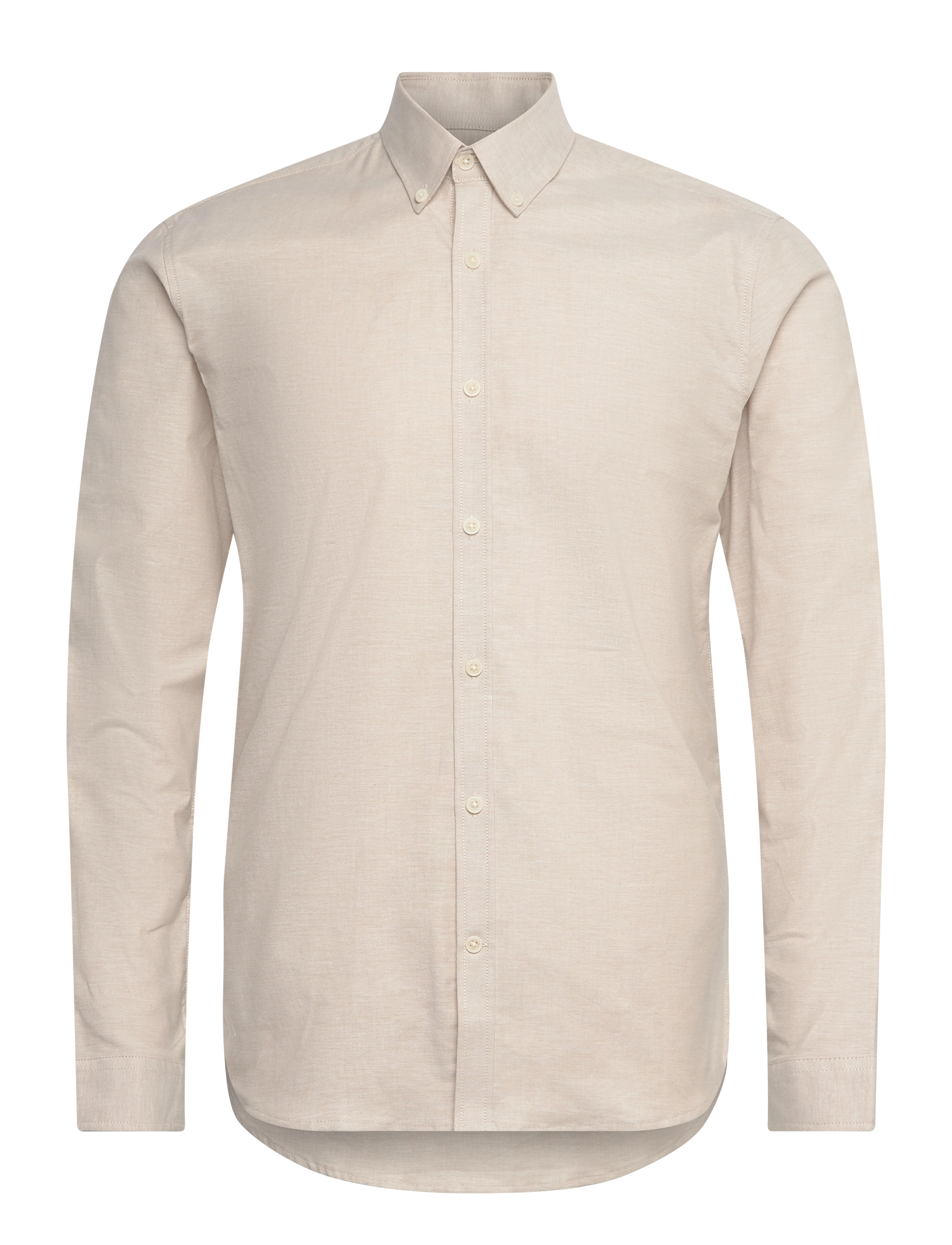 LINDBERGH Yarn Dyed Oxford Superflex Shirt L/S Cream - XXL - Herren