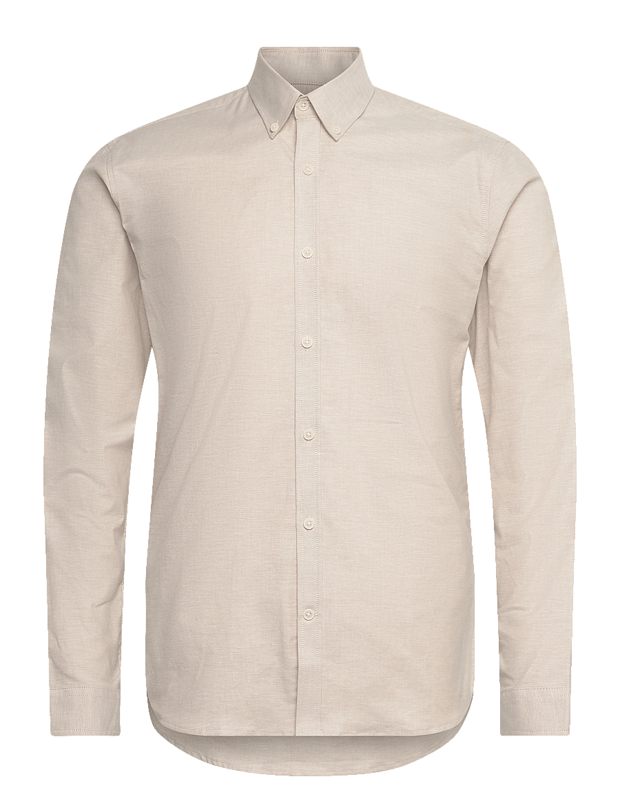 Lindbergh - Yarn dyed oxford superflex shirt L/S - oxfordi särgid - lt sand mix - 1