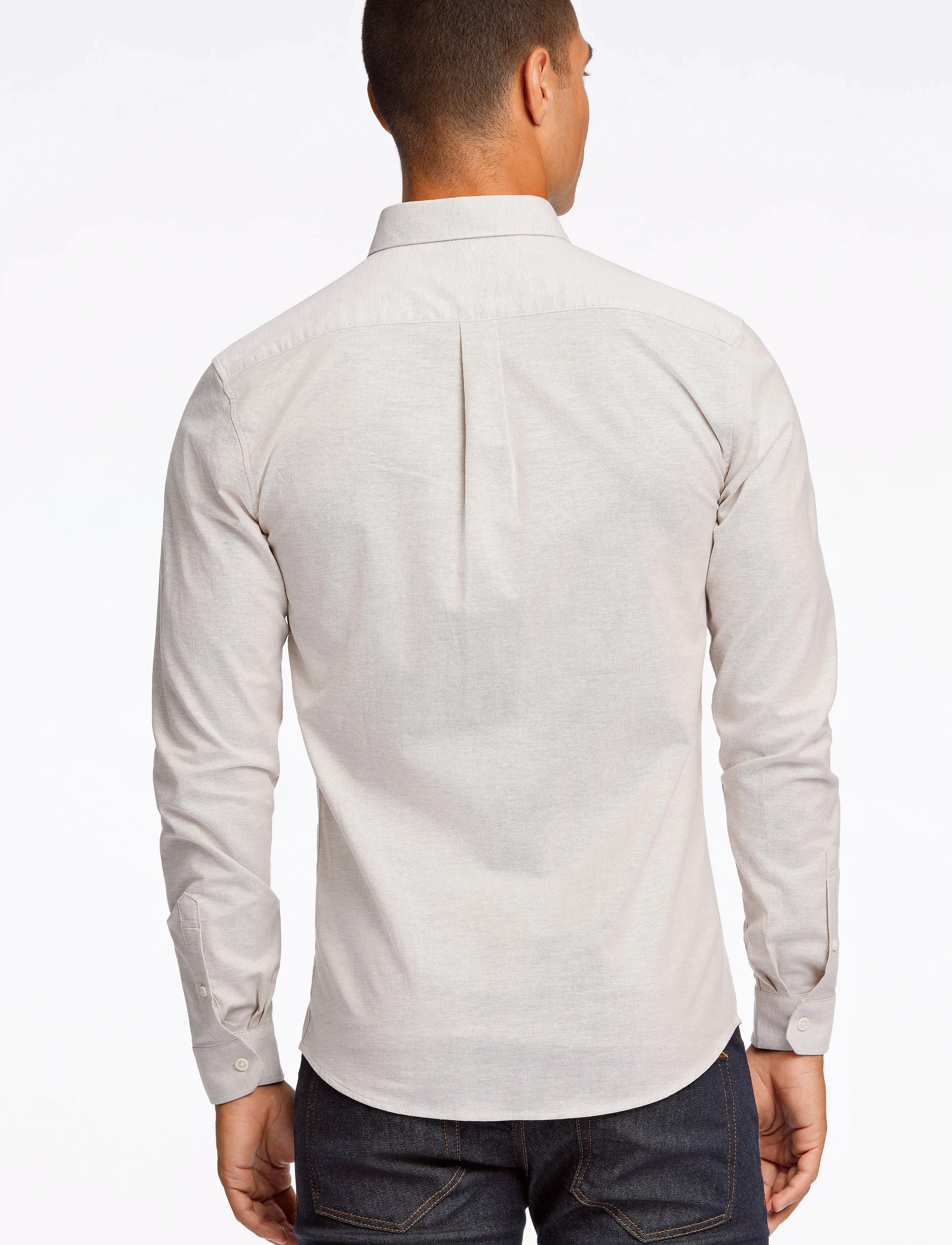 Lindbergh - Yarn dyed oxford superflex shirt L/S - oxfordi särgid - lt sand mix - 3