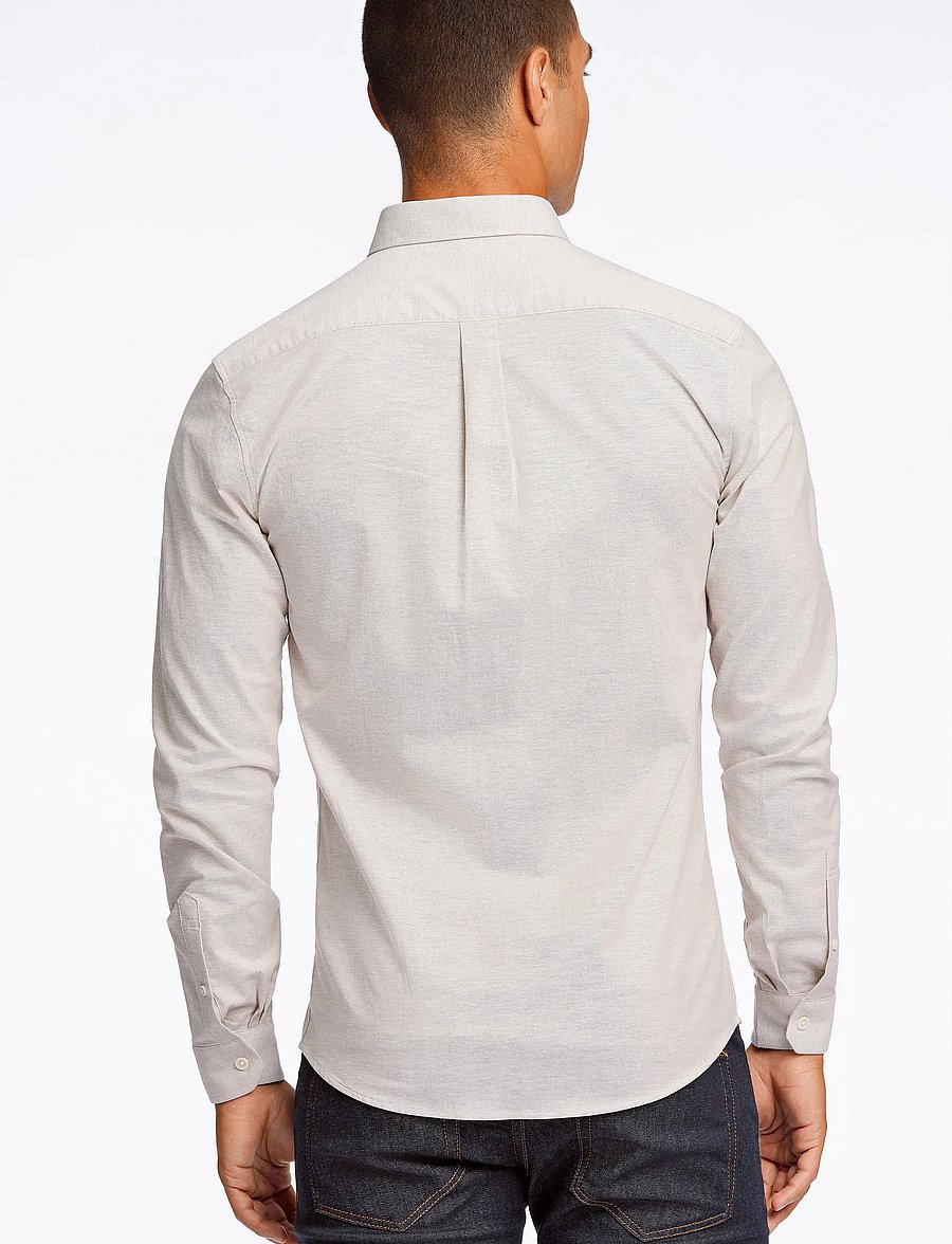 Lindbergh - Yarn dyed oxford superflex shirt L/S - oxfordi särgid - lt sand mix - 3