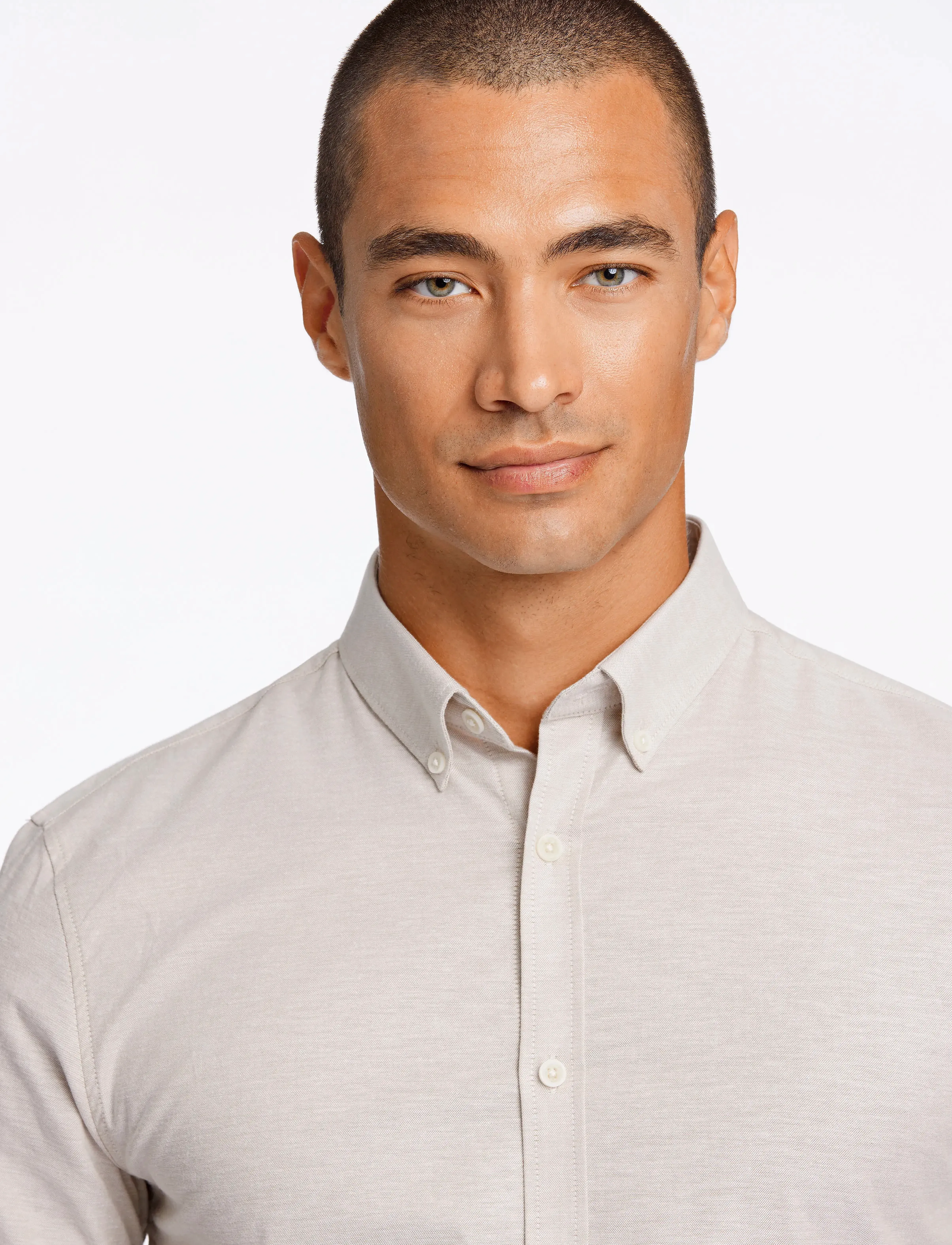 Lindbergh - Yarn dyed oxford superflex shirt L/S - oxfordi särgid - lt sand mix - 5