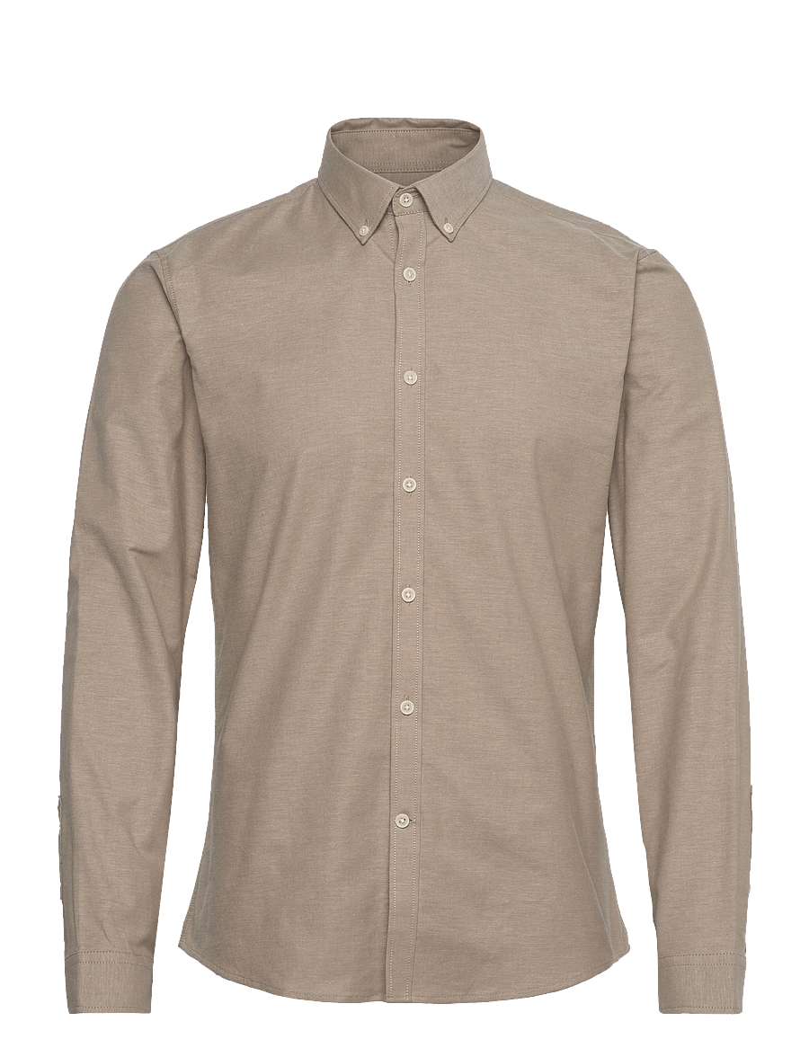 Lindbergh - Yarn dyed oxford superflex shirt L/S - oxfordi särgid - lt stone mix - 1