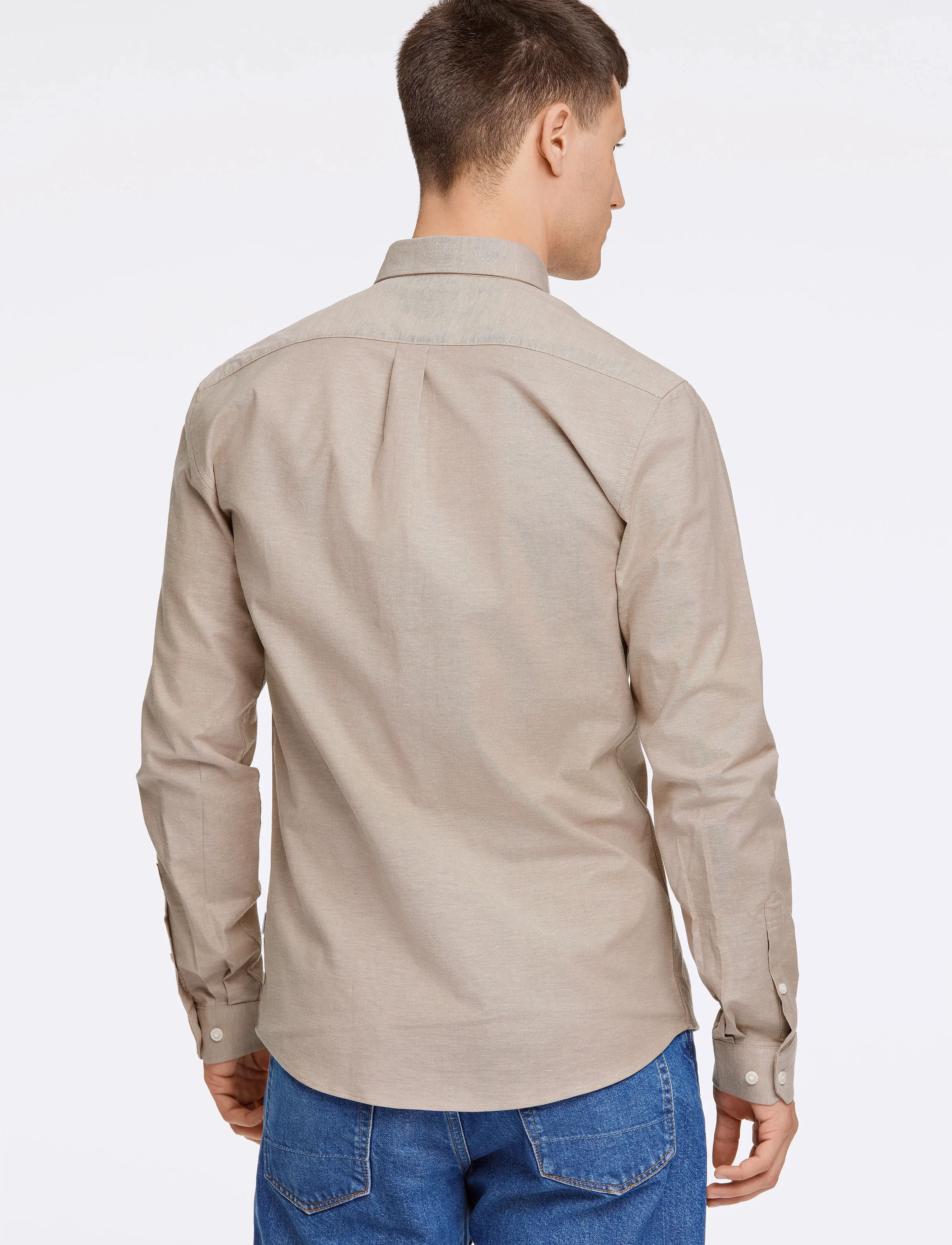 Lindbergh - Yarn dyed oxford superflex shirt L/S - oxford skjorter - lt stone mix - 3