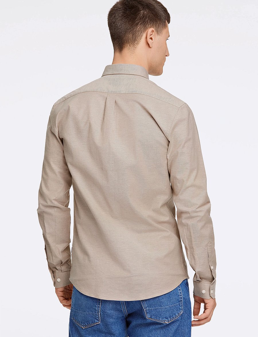 Lindbergh - Yarn dyed oxford superflex shirt L/S - oxfordi särgid - lt stone mix - 3