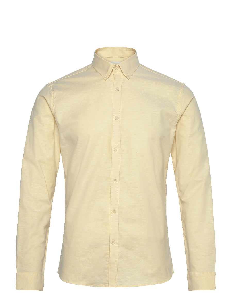 Lindbergh - Yarn dyed oxford superflex shirt L/S - oxford-hemden - lt yellow mix - 1