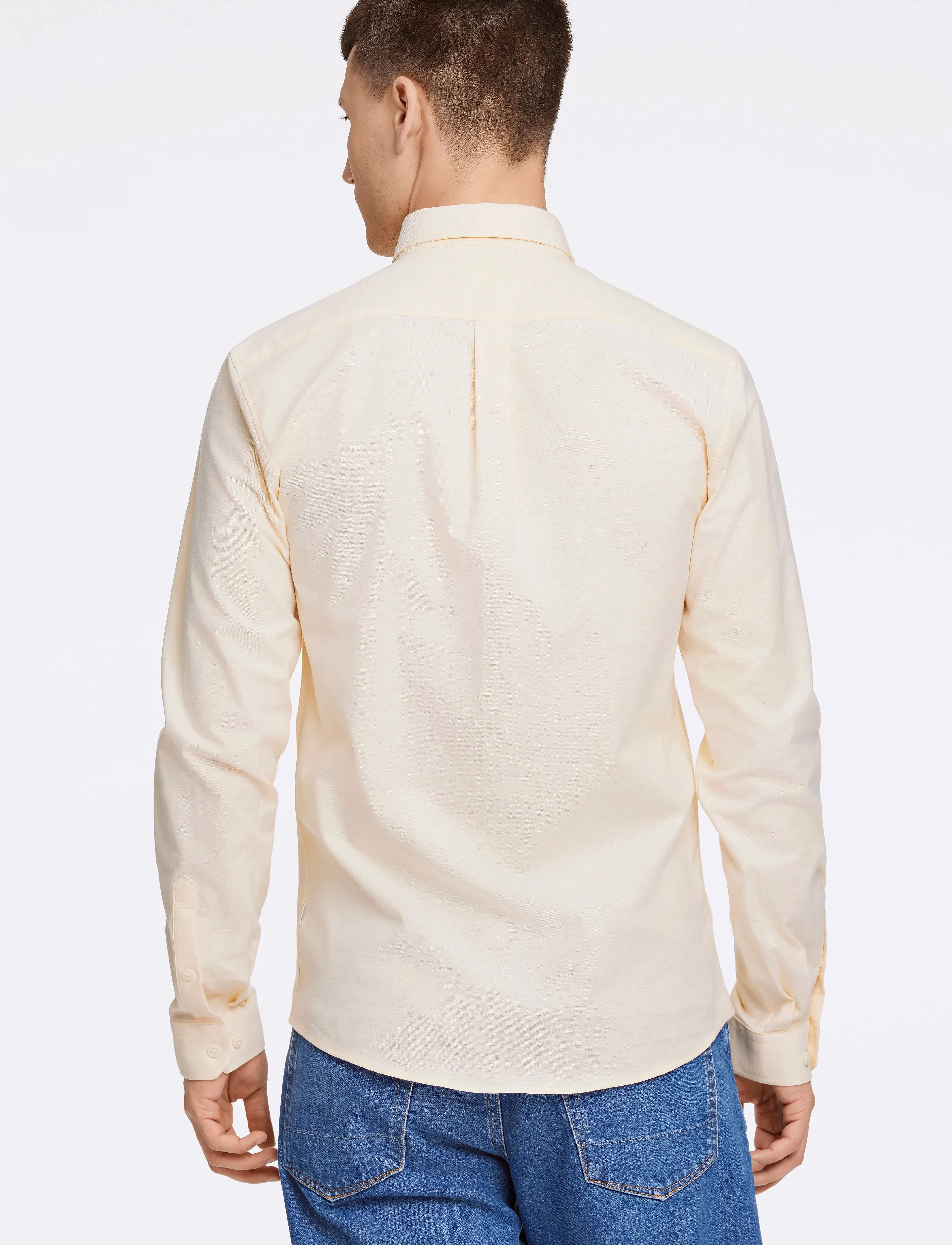 Lindbergh - Yarn dyed oxford superflex shirt L/S - oxford-hemden - lt yellow mix - 3