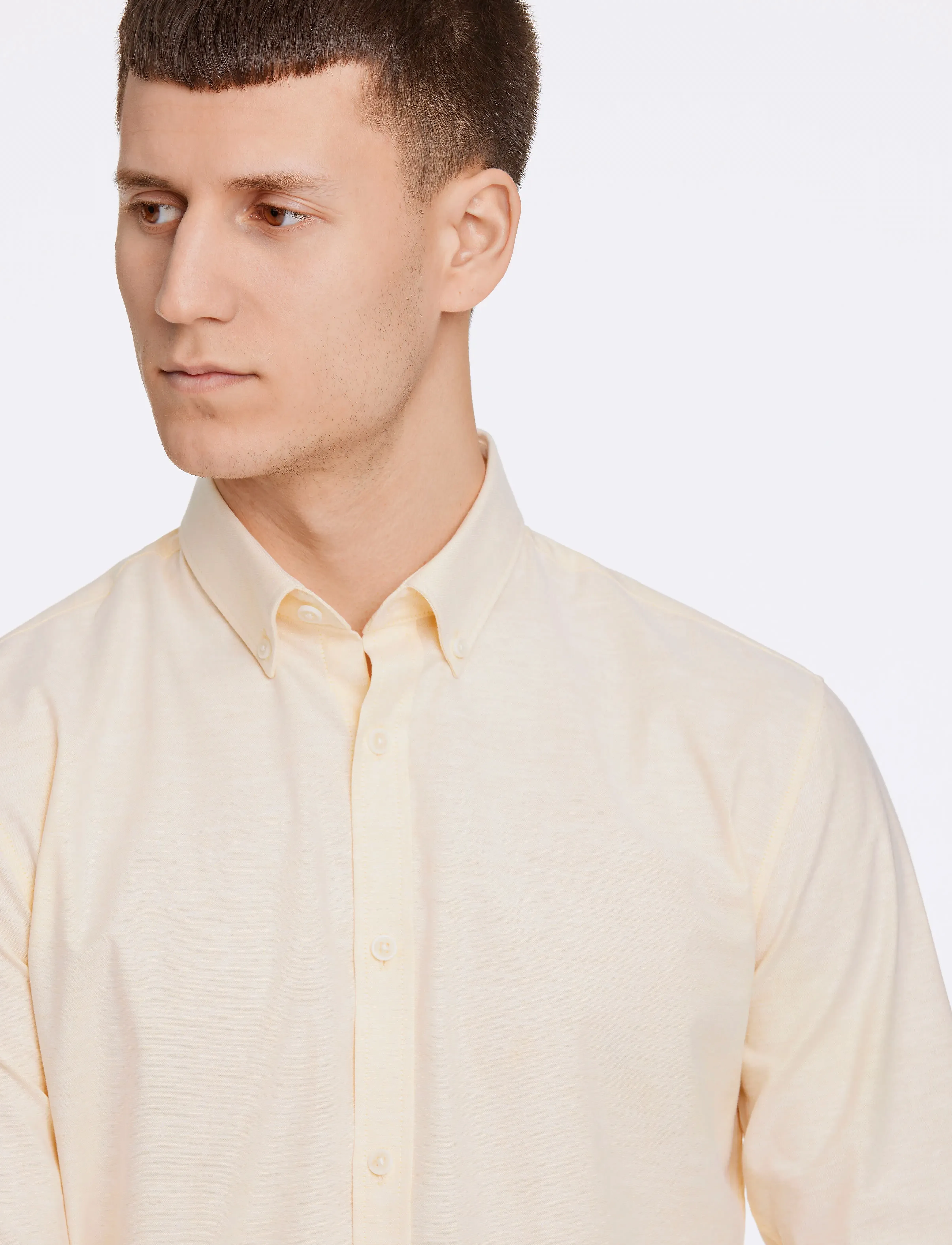 Lindbergh - Yarn dyed oxford superflex shirt L/S - oxford-hemden - lt yellow mix - 5