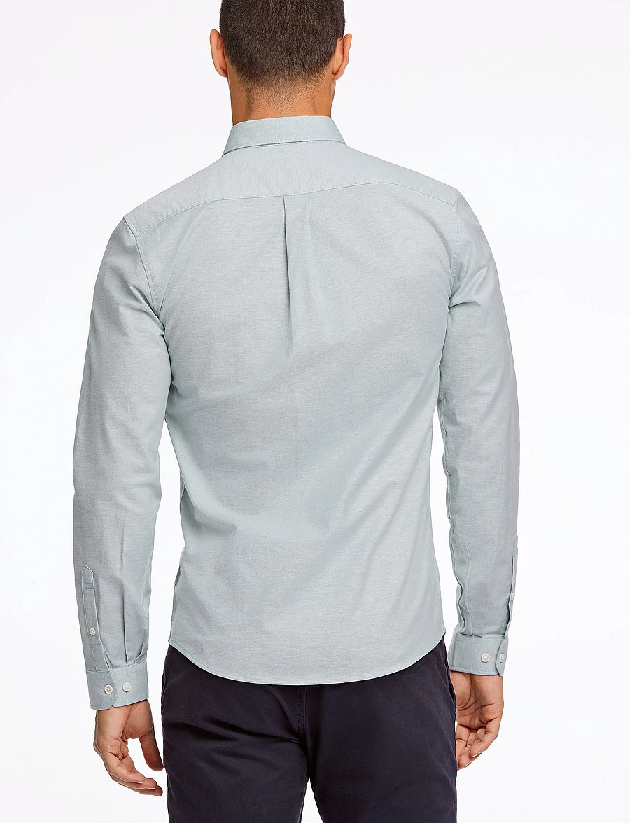 Lindbergh - Yarn dyed oxford superflex shirt L/S - oxfordi särgid - mid green mix - 3