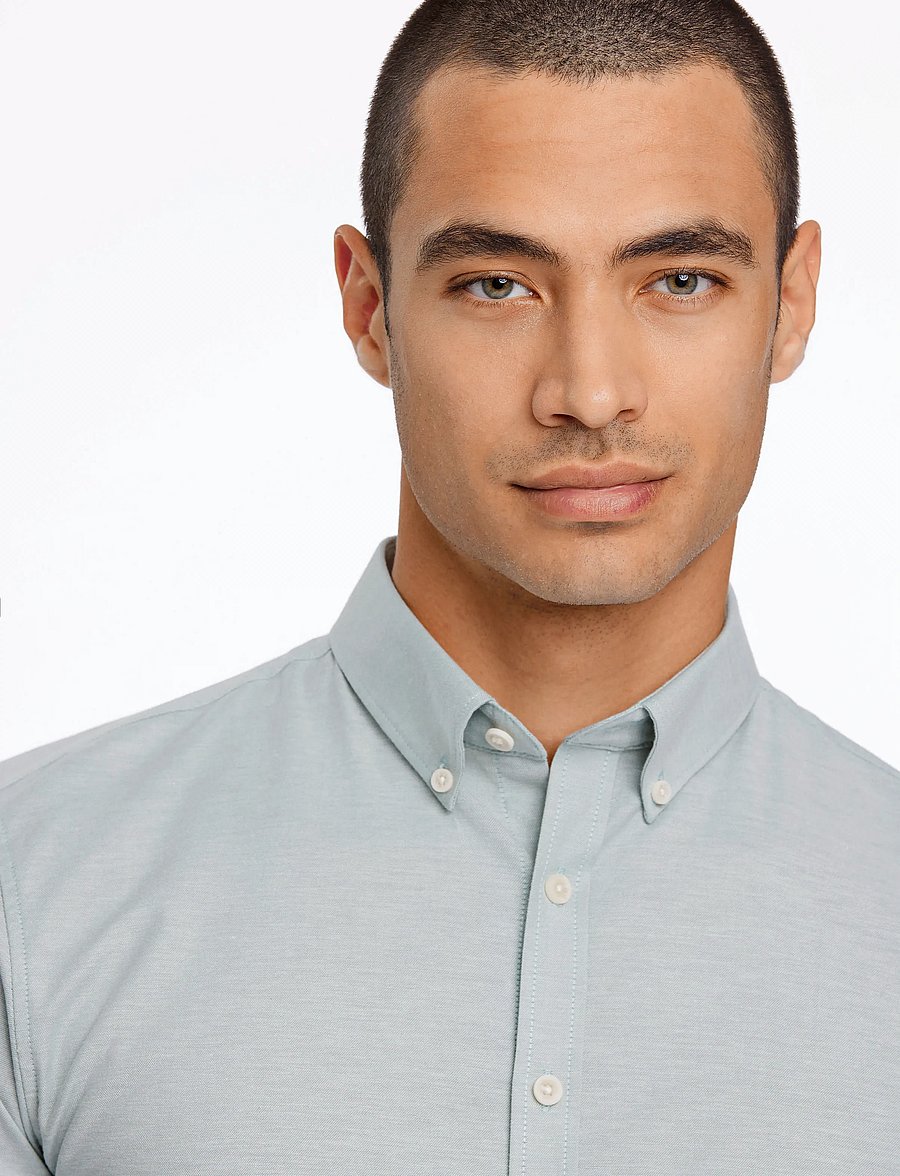 Lindbergh - Yarn dyed oxford superflex shirt L/S - oxfordi särgid - mid green mix - 5