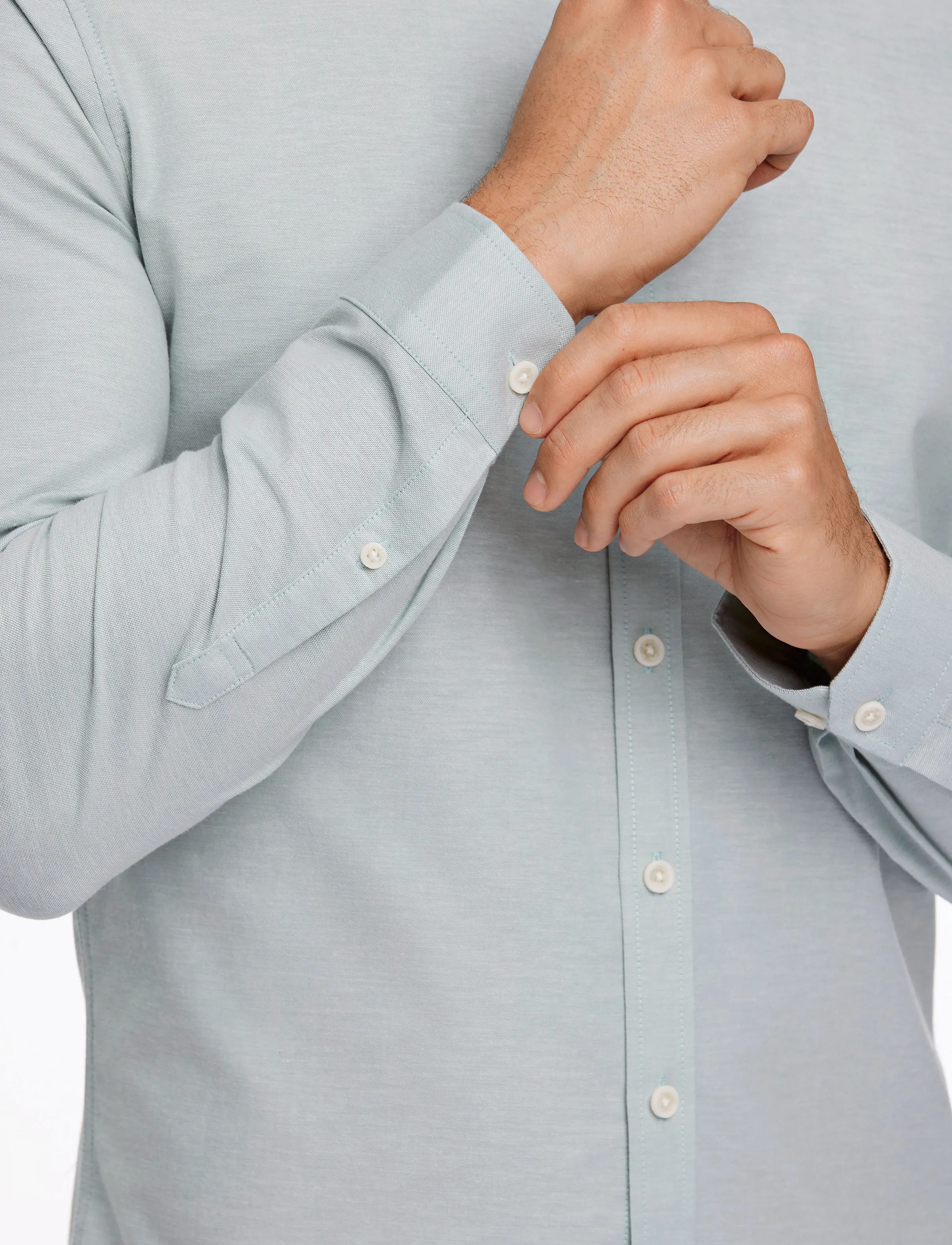 Lindbergh - Yarn dyed oxford superflex shirt L/S - oxfordi särgid - mid green mix - 5