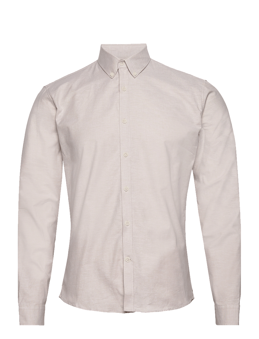 Lindbergh - Yarn dyed oxford superflex shirt L/S - oxford-skjortor - mid sand mix - 0