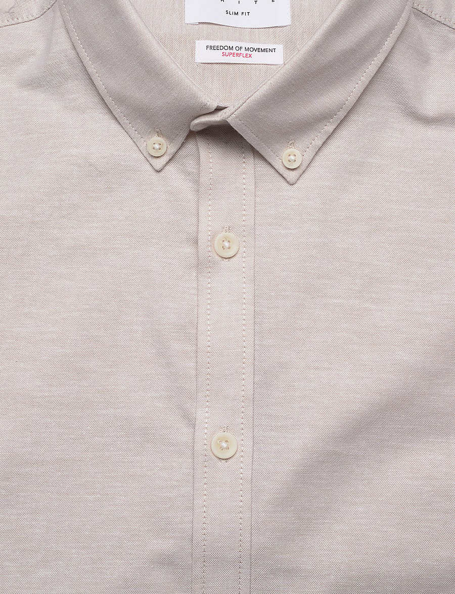 Lindbergh - Yarn dyed oxford superflex shirt L/S - oxford-skjortor - mid sand mix - 2