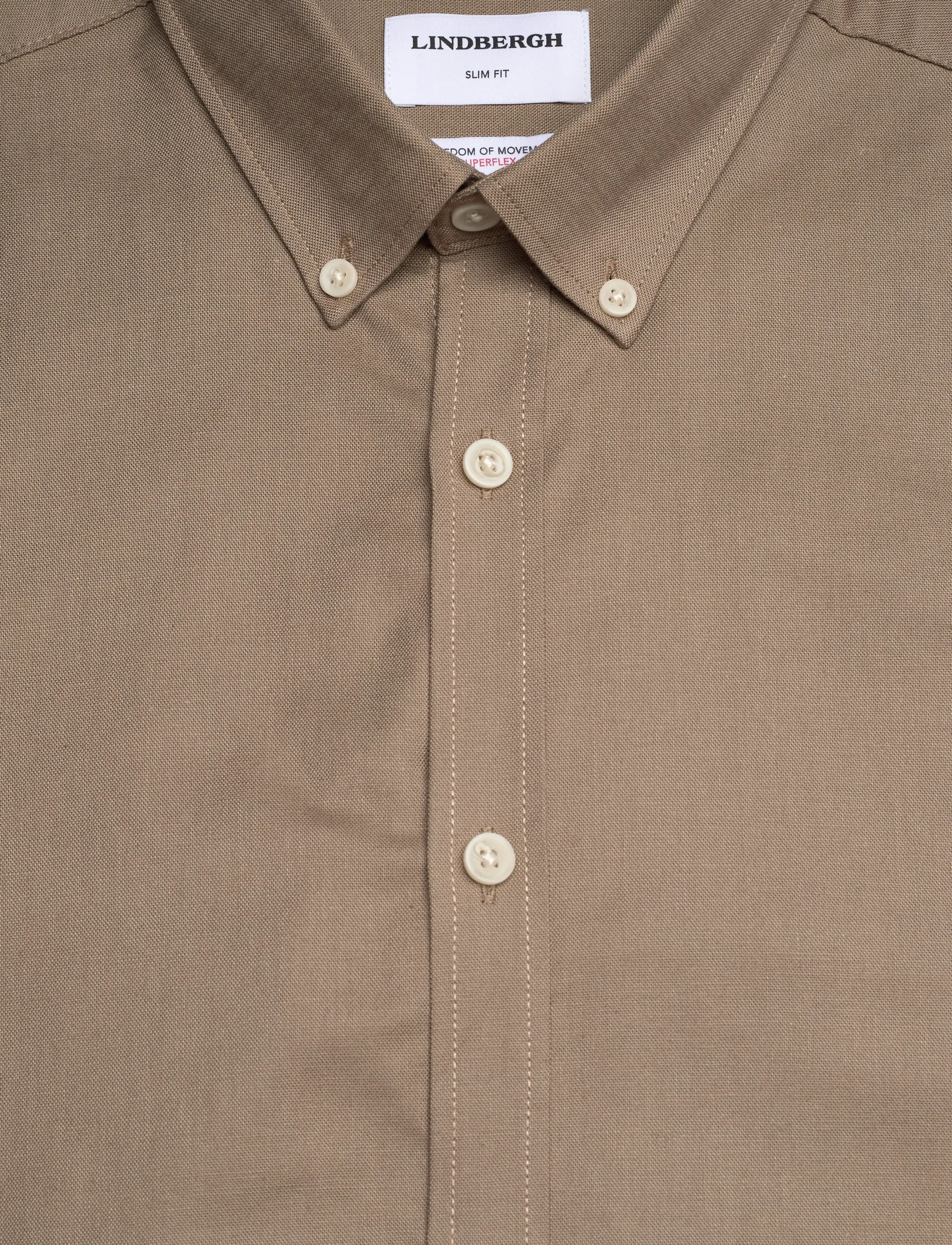 Lindbergh - Yarn dyed oxford superflex shirt L/S - oxford shirts - mid stone mix - 2