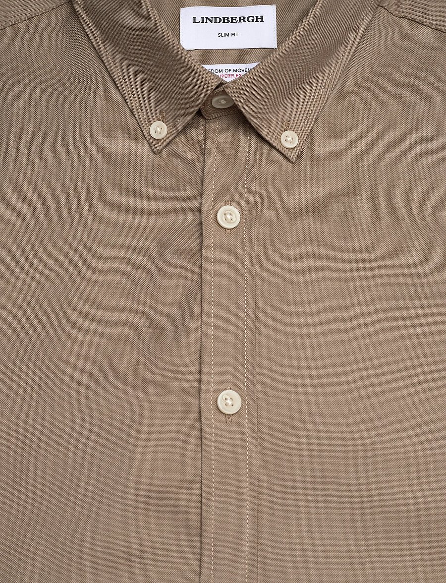 Lindbergh - Yarn dyed oxford superflex shirt L/S - oxford-skjortor - mid stone mix - 2