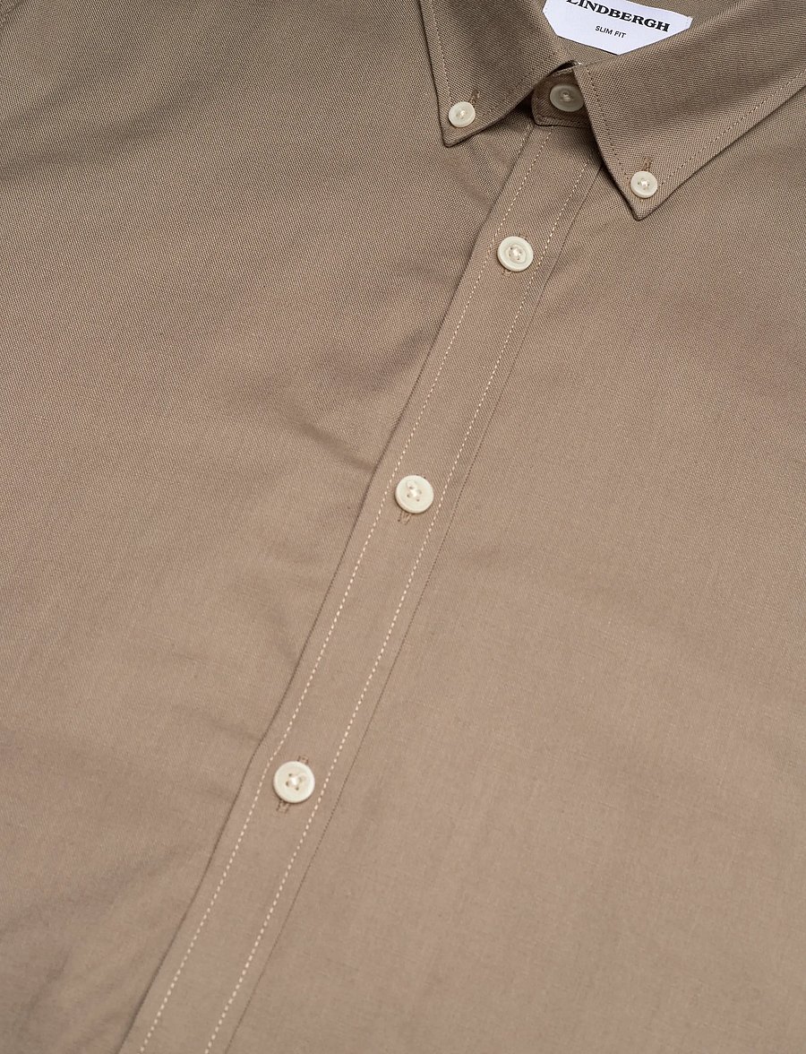 Lindbergh - Yarn dyed oxford superflex shirt L/S - oxford-skjortor - mid stone mix - 3