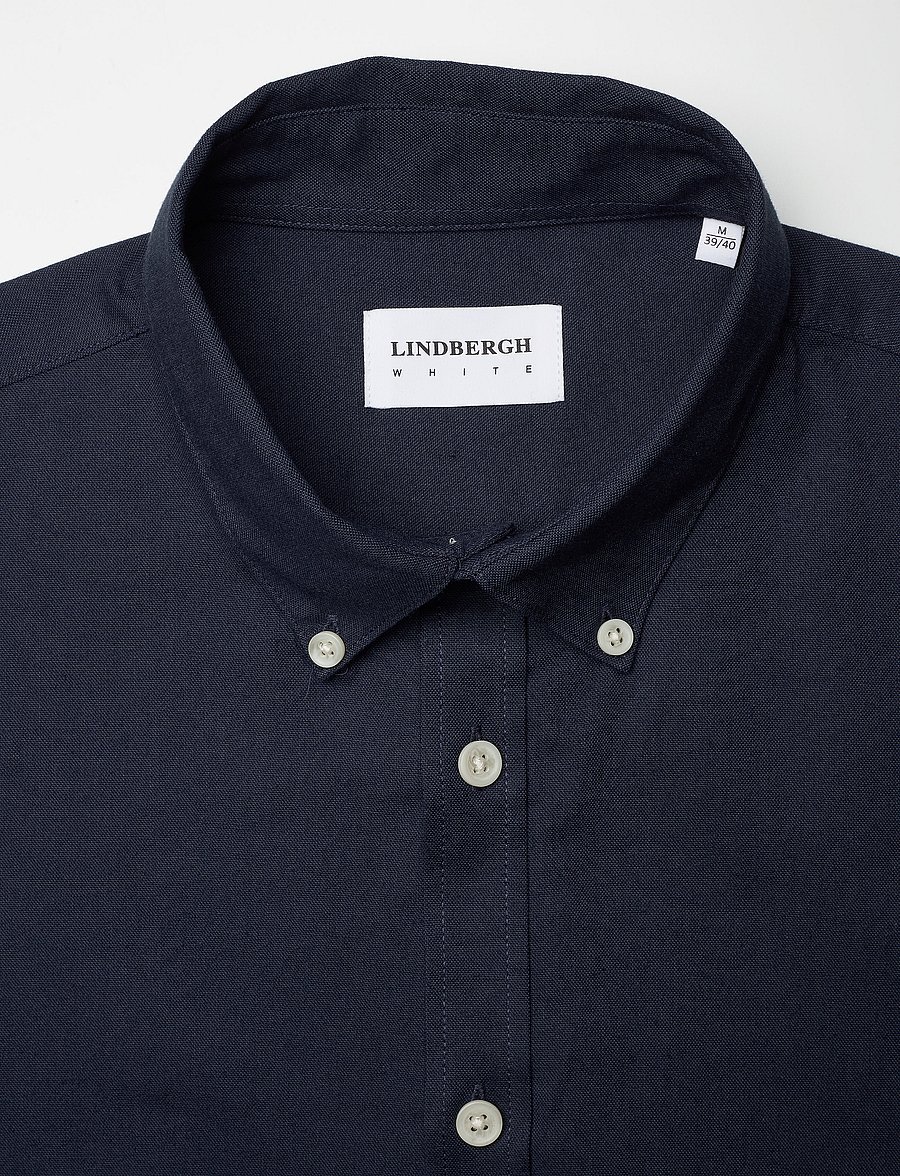Lindbergh - Yarn dyed oxford superflex shirt L/S - oxfordi särgid - navy mix - 3
