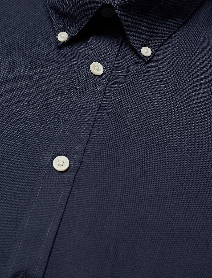 Lindbergh - Yarn dyed oxford superflex shirt L/S - oxfordi särgid - navy mix - 4