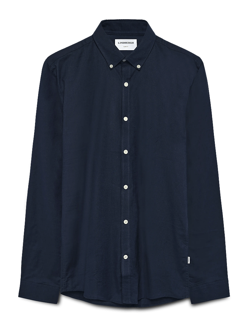 Lindbergh - Yarn dyed oxford superflex shirt - oxford skjorter - navy mix - 1