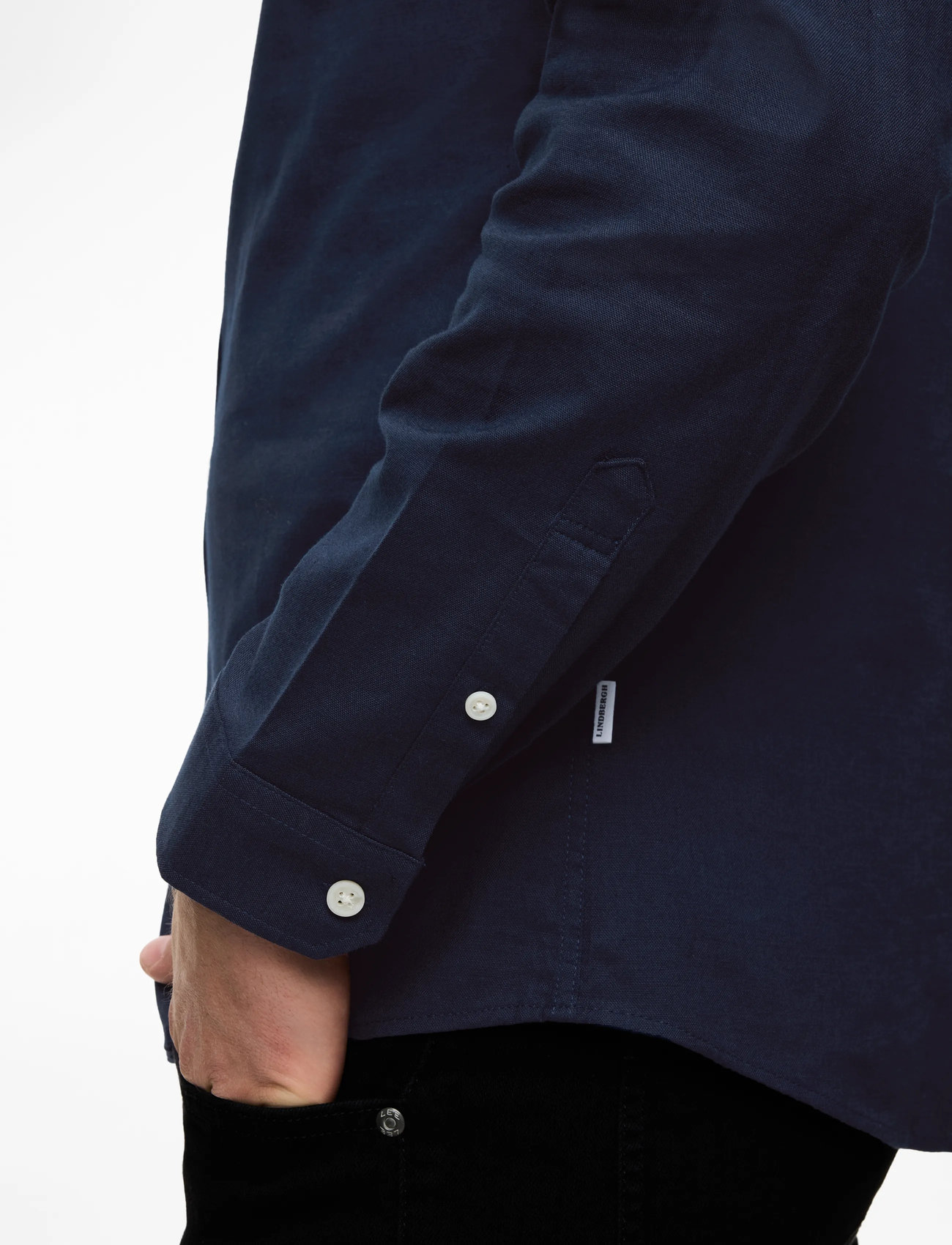 Lindbergh - Yarn dyed oxford superflex shirt - oxford-skjortor - navy mix - 5