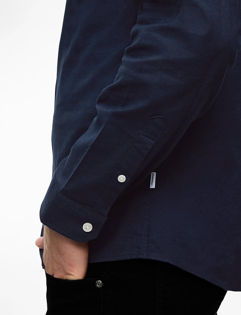 Lindbergh - Yarn dyed oxford superflex shirt - oxford skjorter - navy mix - 5
