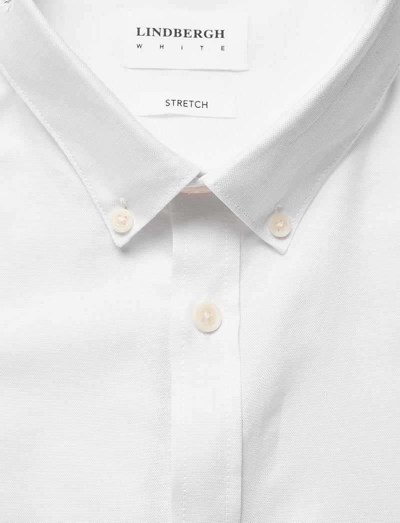 Lindbergh - Yarn dyed oxford superflex shirt L/S - oksfordo marškiniai - white - 2