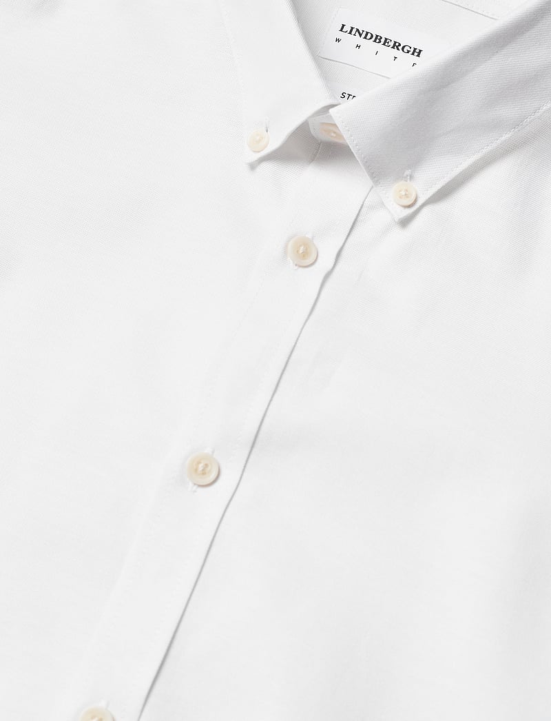 Lindbergh - Yarn dyed oxford superflex shirt L/S - oksfordo marškiniai - white - 3