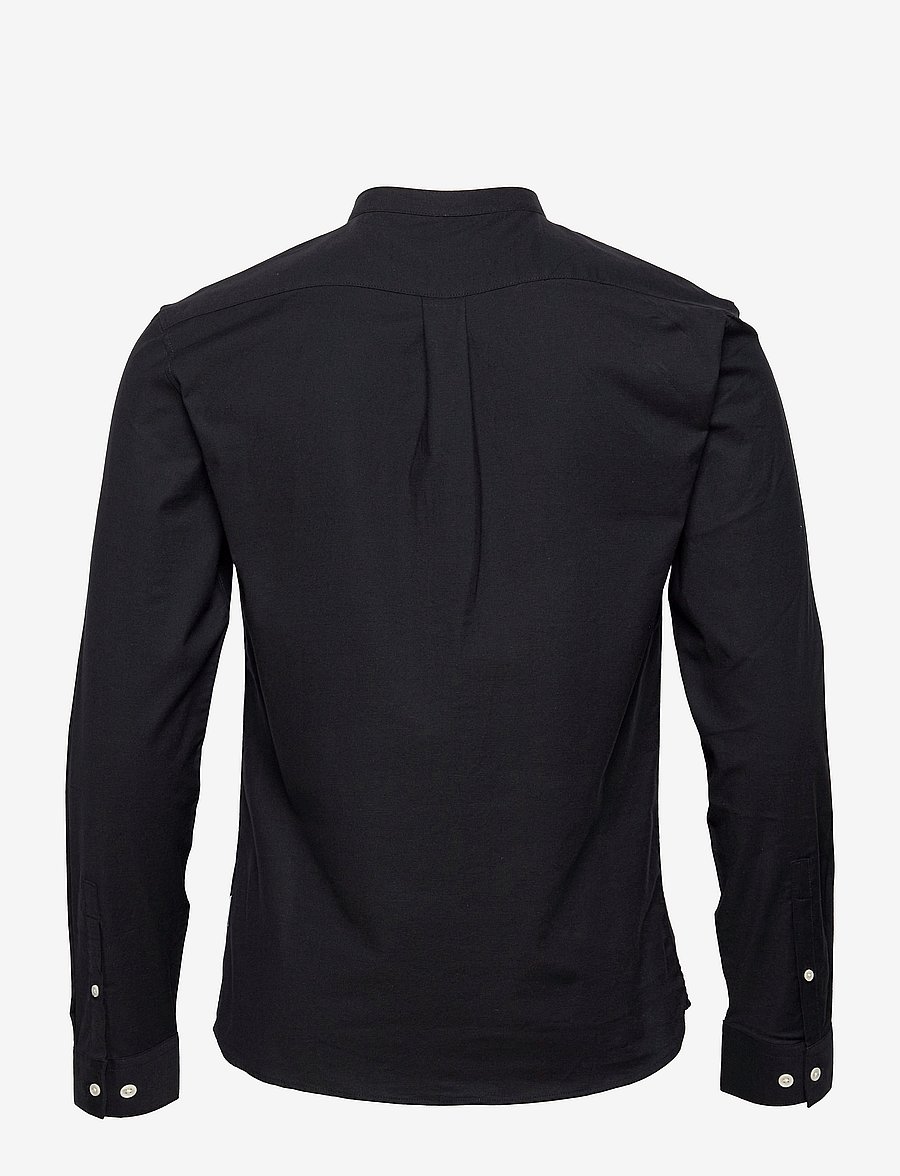 Lindbergh - Yarn dyed oxford superflex shirt L/S - oxford shirts - black - 2