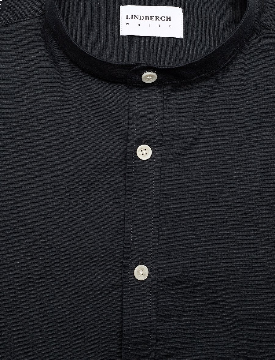 Lindbergh - Yarn dyed oxford superflex shirt L/S - oxford shirts - black - 3